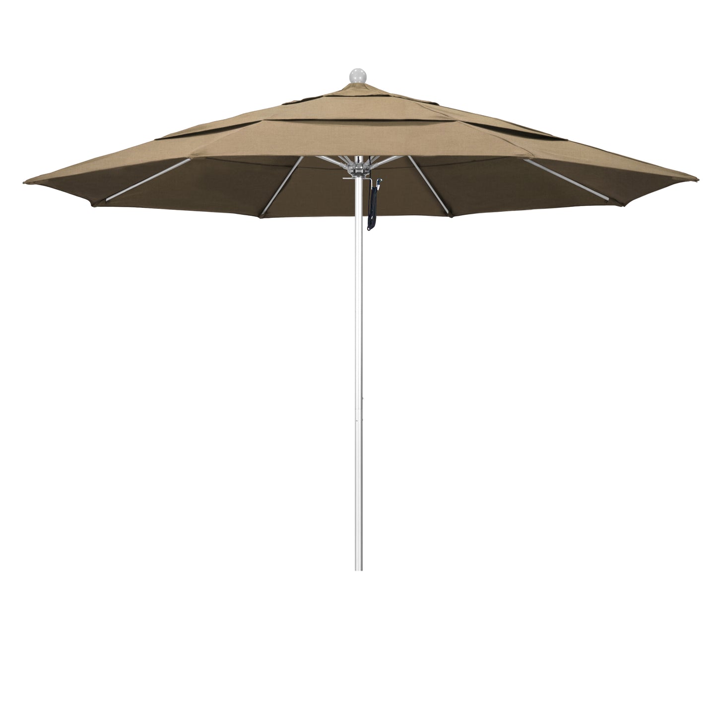 CasaFoyer 11' Commercial Grade Patio Umbrella with Sturdy Aluminum Frame, Fiberglass Ribs, and Efficient Pulley Lift System - 3-Year Warranty