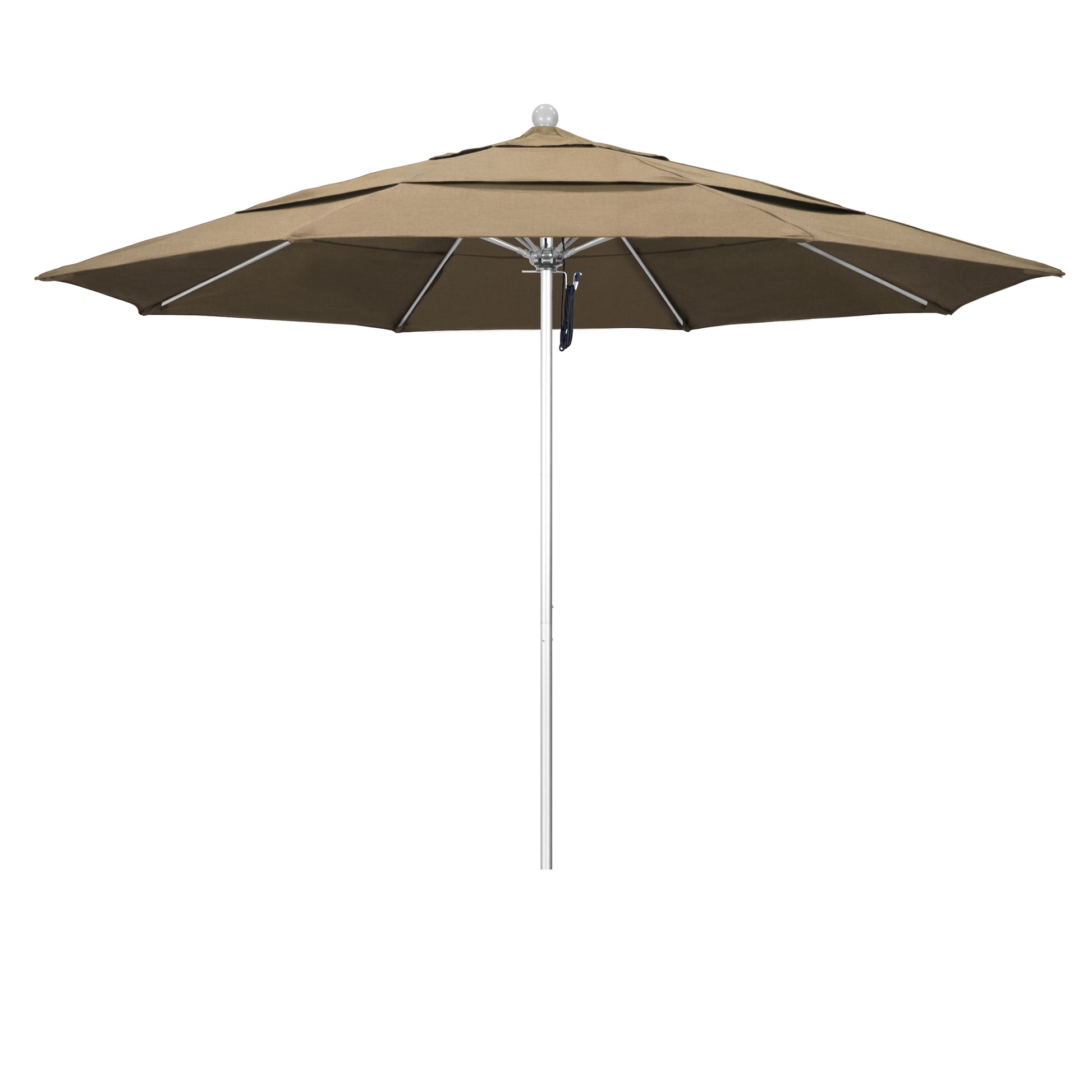 CasaFoyer 11' Commercial Grade Patio Umbrella with Sturdy Aluminum Frame, Fiberglass Ribs, and Efficient Pulley Lift System - 3-Year Warranty