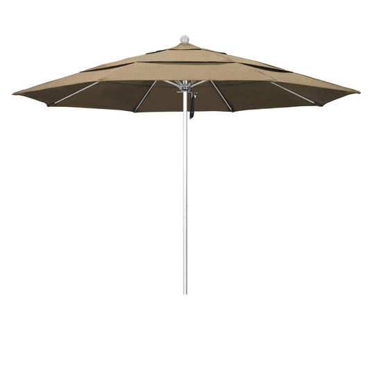 CasaFoyer 11' Commercial Grade Patio Umbrella with Sturdy Aluminum Frame, Fiberglass Ribs, and Efficient Pulley Lift System - 3-Year Warranty