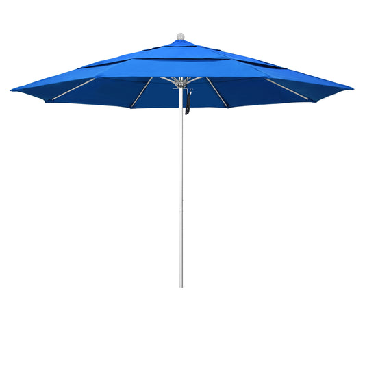 CasaFoyer 11' Commercial Grade Patio Umbrella | Aluminum Frame | Fiberglass Ribs | Pulley Lift System | 3-Year Warranty | Royal Blue Fabric