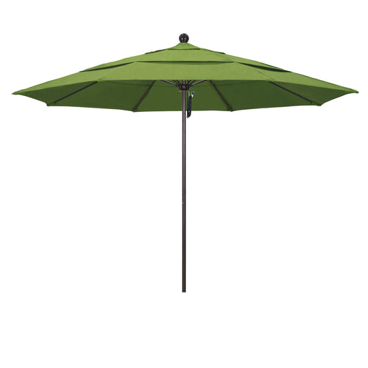 CasaFoyer 11' Commercial Grade Patio Umbrella with Sturdy Aluminum Frame, Fiberglass Ribs, and Efficient Pulley Lift System - 3-Year Warranty