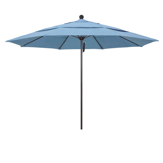 CasaFoyer 11' Commercial Grade Patio Umbrella with Sturdy Aluminum Frame, Fiberglass Ribs, and Efficient Pulley Lift System - 3-Year Warranty