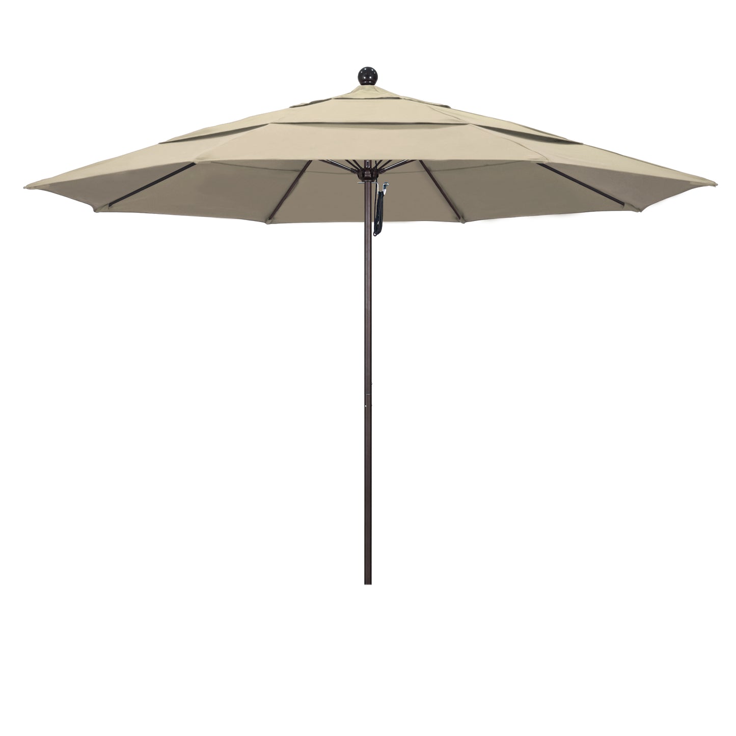 CasaFoyer 11' Commercial Grade Umbrella with Sturdy Aluminum Frame, Fiberglass Ribs, and 3-Year Warranty - Easy Pulley Lift System.
