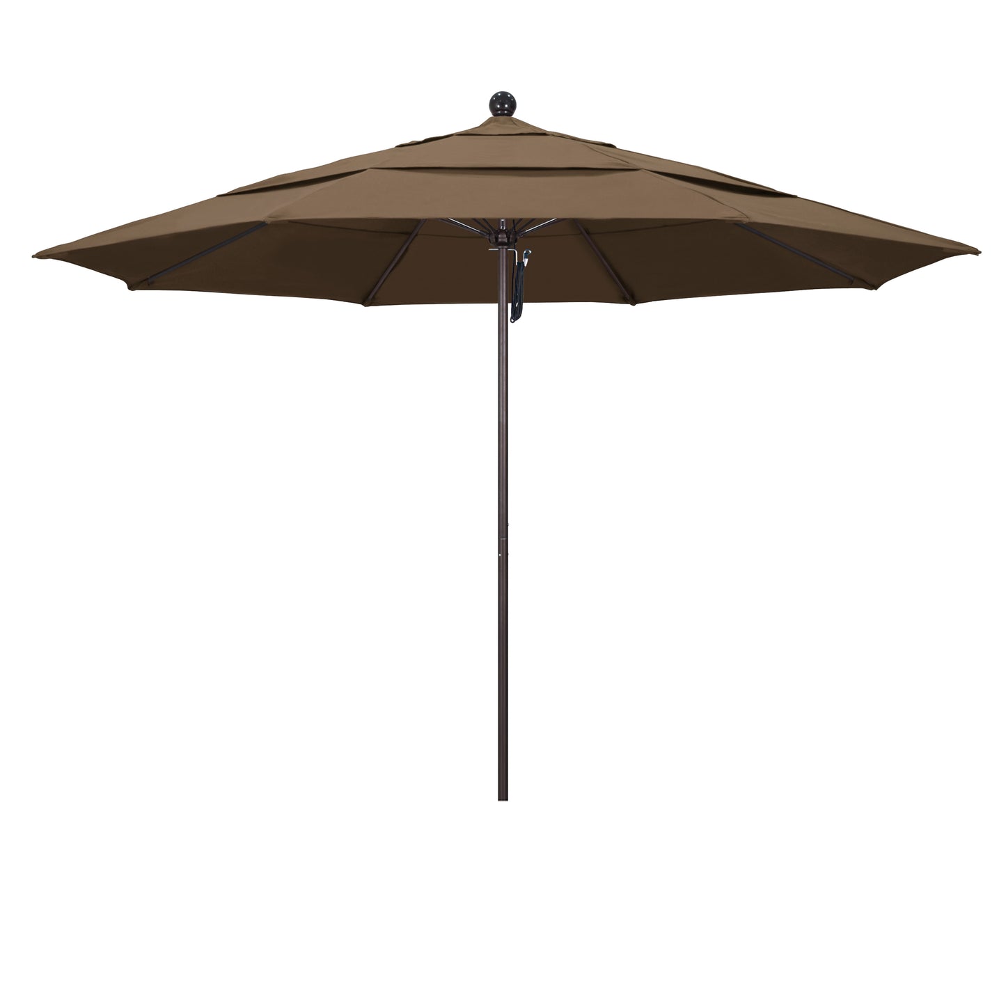 CasaFoyer 11' Commercial Grade Patio Umbrella with Sturdy Aluminum Frame, Fiberglass Ribs, and Pulley Lift System - 3-Year Warranty