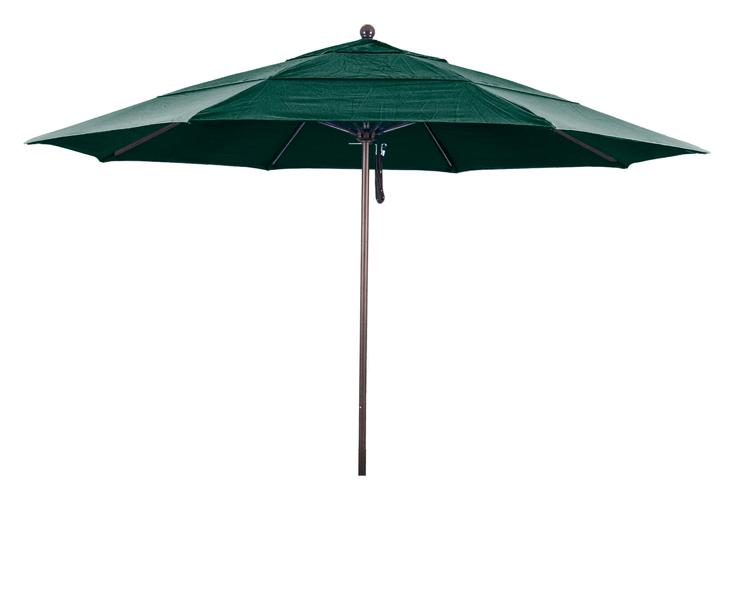 CasaFoyer 11' Commercial-Grade Patio Umbrella | Sturdy Aluminum Frame | Fiberglass Ribs | Pulley Lift System | 3-Year Warranty | Hunter Green Fabric