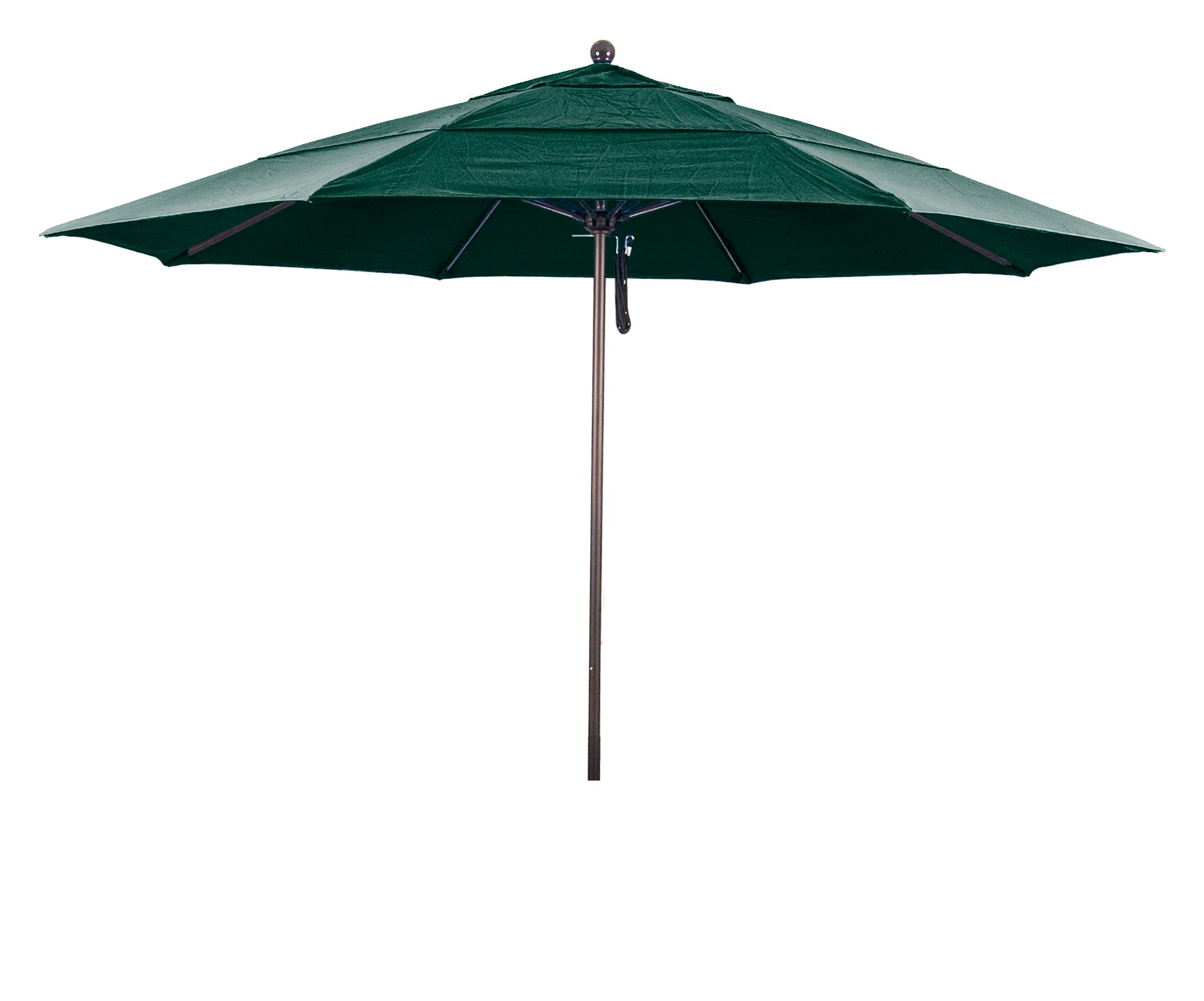 CasaFoyer 11' Commercial-Grade Patio Umbrella | Sturdy Aluminum Frame | Fiberglass Ribs | Pulley Lift System | 3-Year Warranty | Hunter Green Fabric