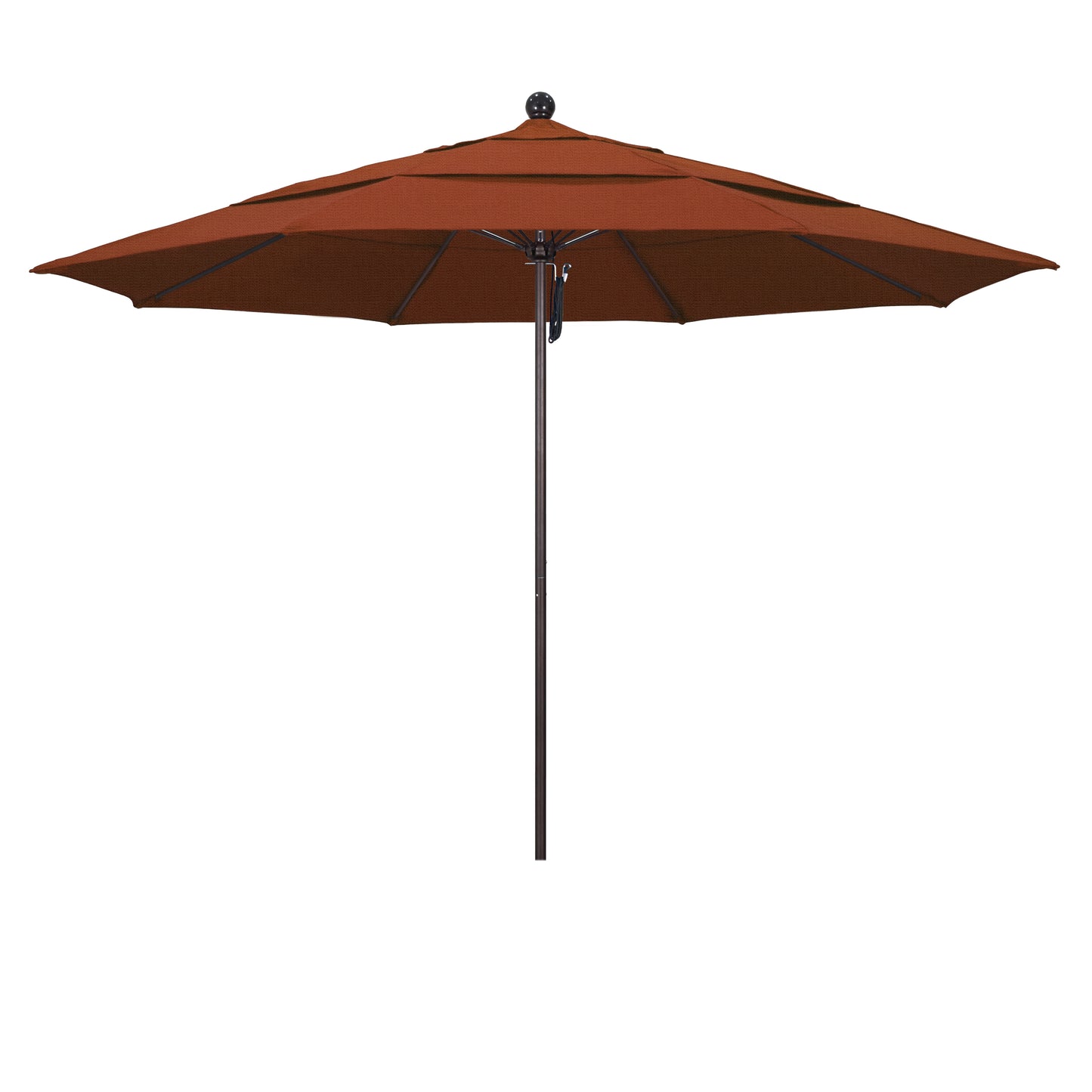 CasaFoyer 11' Commercial-Grade Umbrella | Aluminum Frame | Fiberglass Ribs | Pulley Lift | Terracotta Fabric | 3-Year Warranty