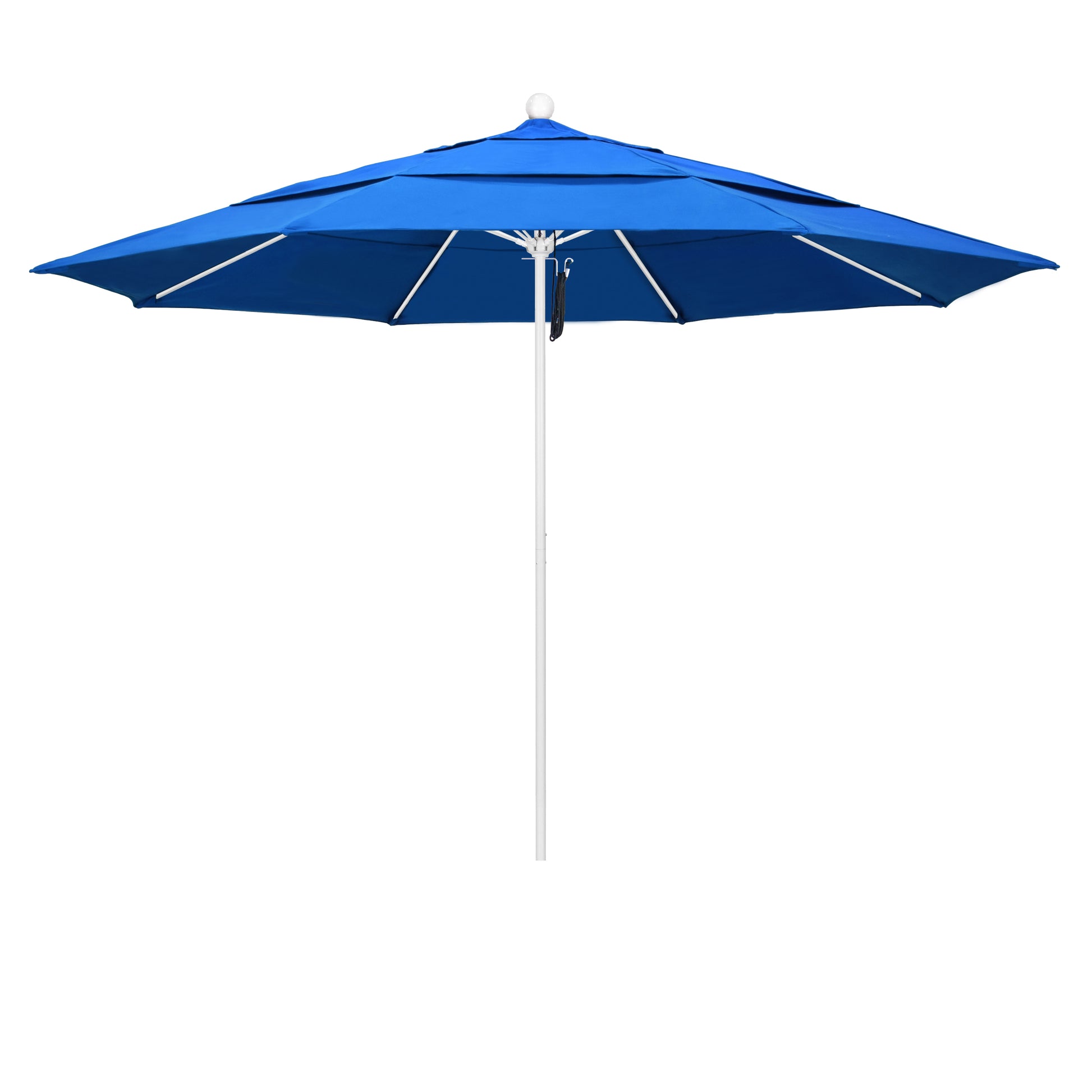 CasaFoyer 11' Commercial Grade Patio Umbrella - Sturdy Aluminum Frame, Fiberglass Ribs, Pulley Lift - 3-Year Warranty - Royal Blue Fabric