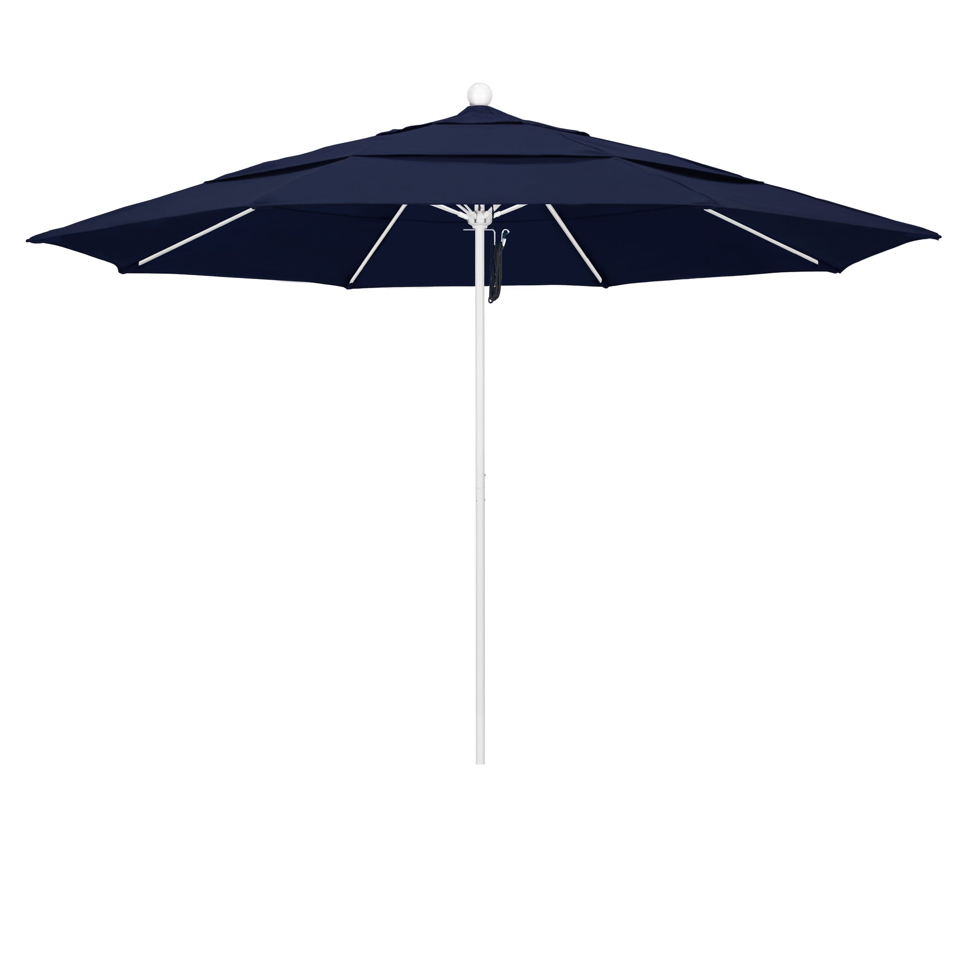CasaFoyer 11' Commercial Grade Patio Umbrella | Durable Aluminum Frame | Fiberglass Ribs | Pulley Lift System | 3-Year Warranty | Navy Fabric
