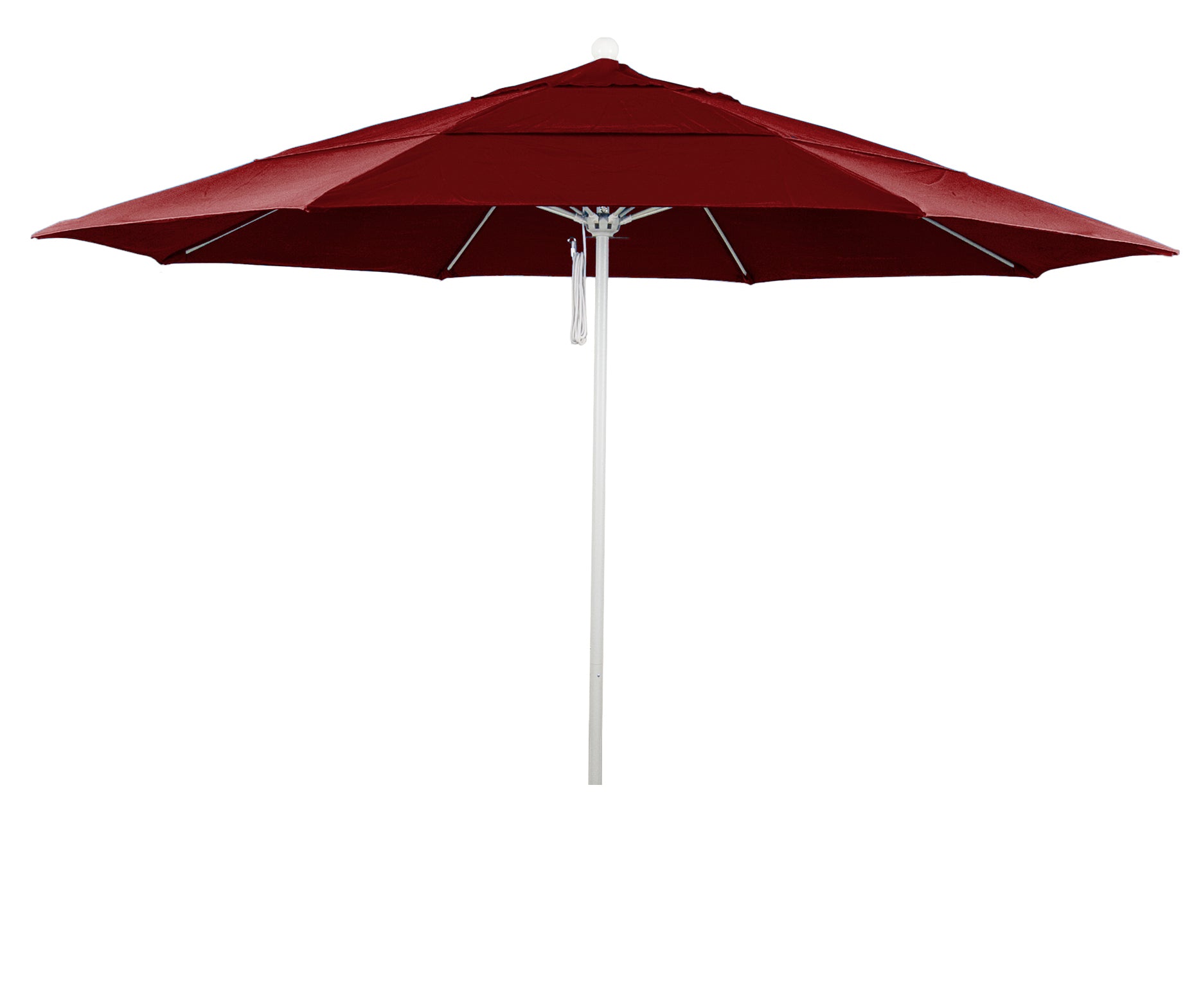 CasaFoyer 11' Commercial Grade Patio Umbrella - Sturdy Aluminum Frame - Fiberglass Ribs - Pulley Lift System - 3-Year Warranty - Red Fabric