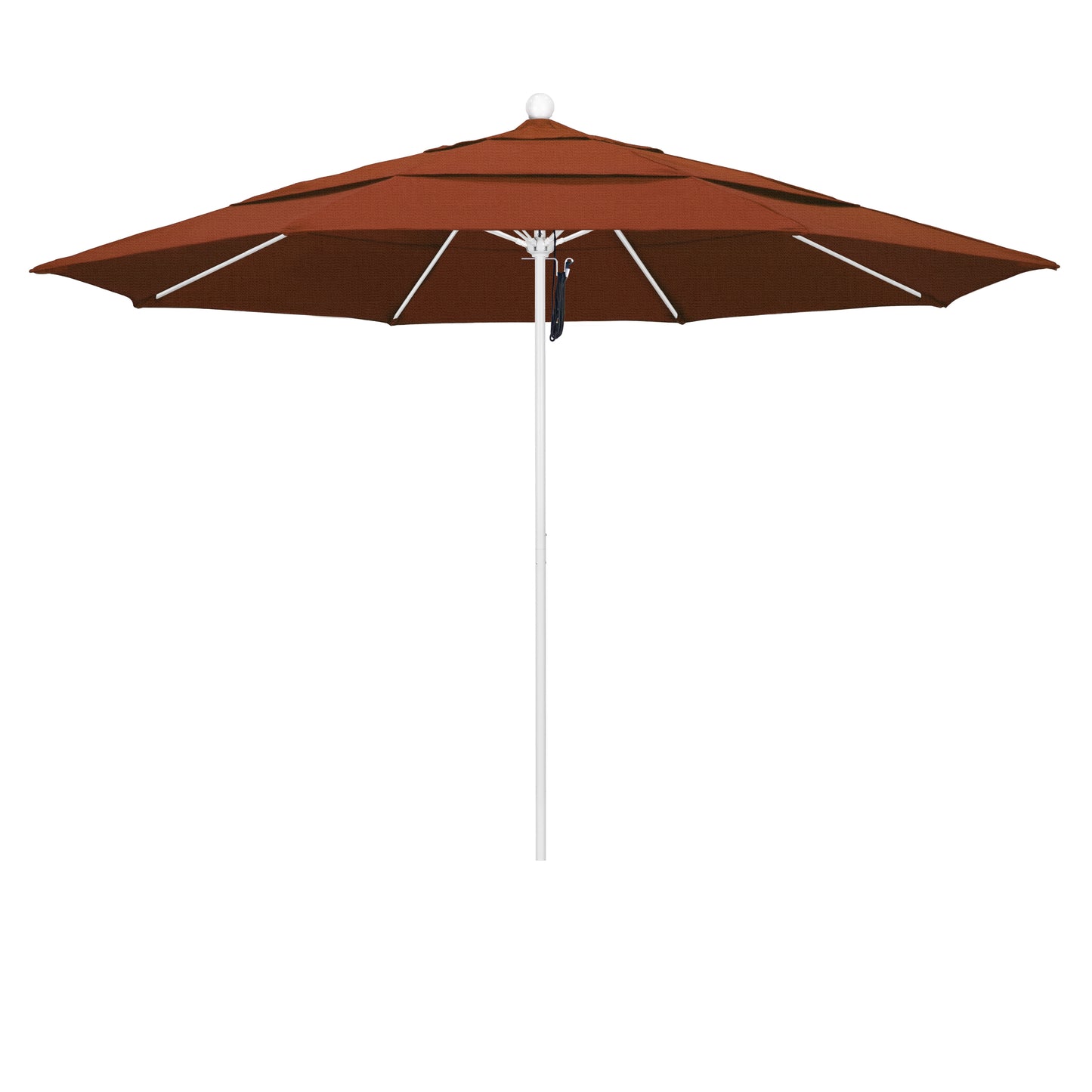 CasaFoyer 11' Commercial Grade Patio Umbrella - Heavy-Duty Construction, Aluminum Frame, Fiberglass Ribs, Pulley Lift - 3-Year Warranty - Terracotta