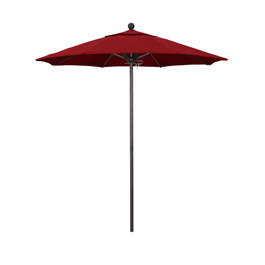 CasaFoyer 7.5' Commercial Grade Patio Umbrella | Sturdy Aluminum Frame | Fiberglass Ribs | Push Lift System | Red Olefin Fabric | 3-Year Warranty