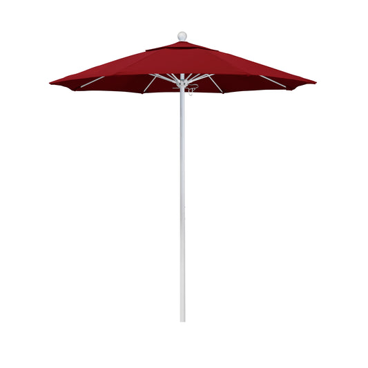 CasaFoyer 7.5' Commercial Grade Patio Umbrella | Sturdy Aluminum Frame | Fiberglass Ribs | Push Lift System | 3-Year Warranty | Red Fabric
