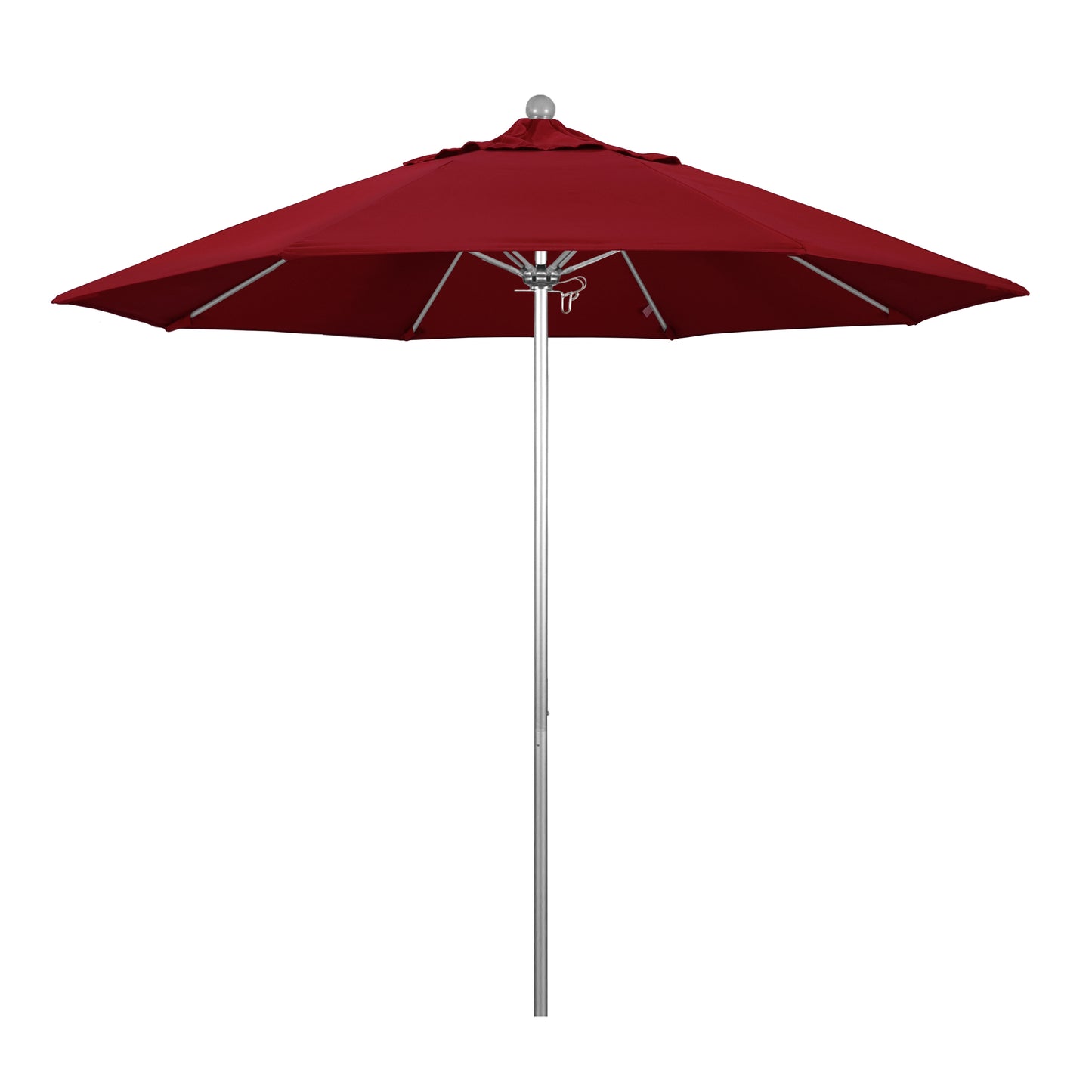 CasaFoyer California Umbrella 9ft Heavy Duty Commercial Grade Patio Umbrella - Durable Aluminum Frame, Fiberglass Ribs, Push Lift System - Red Fabric