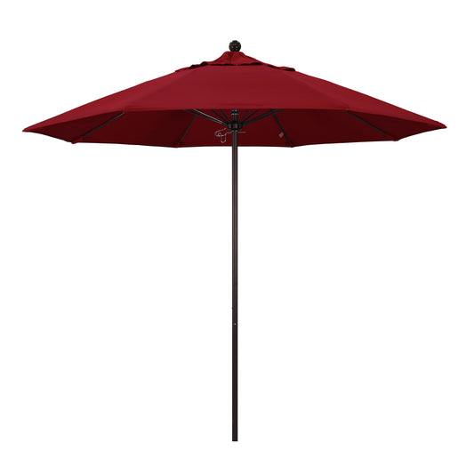 CasaFoyer California Umbrella 9ft Commercial Grade Patio Umbrella | Sturdy Aluminum Frame | Fiberglass Ribs | Push Lift System | 3-Year Warranty | Red Fabric