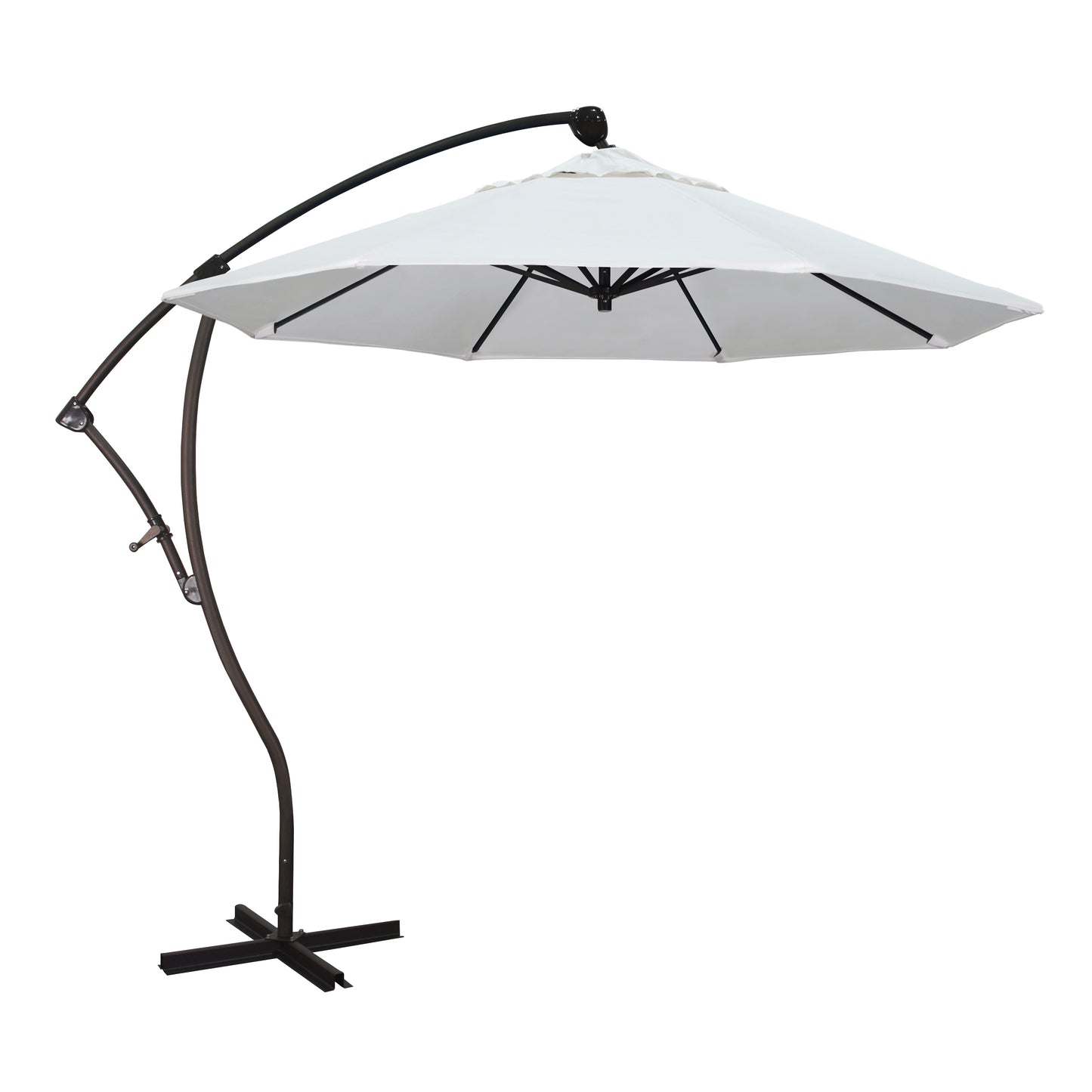 CasaFoyer California Umbrella BA 908 9ft Cantilever Umbrella - 360 Rotation, Tilt Crank Lift, Sturdy Aluminum Pole, Sunbrella Fabric