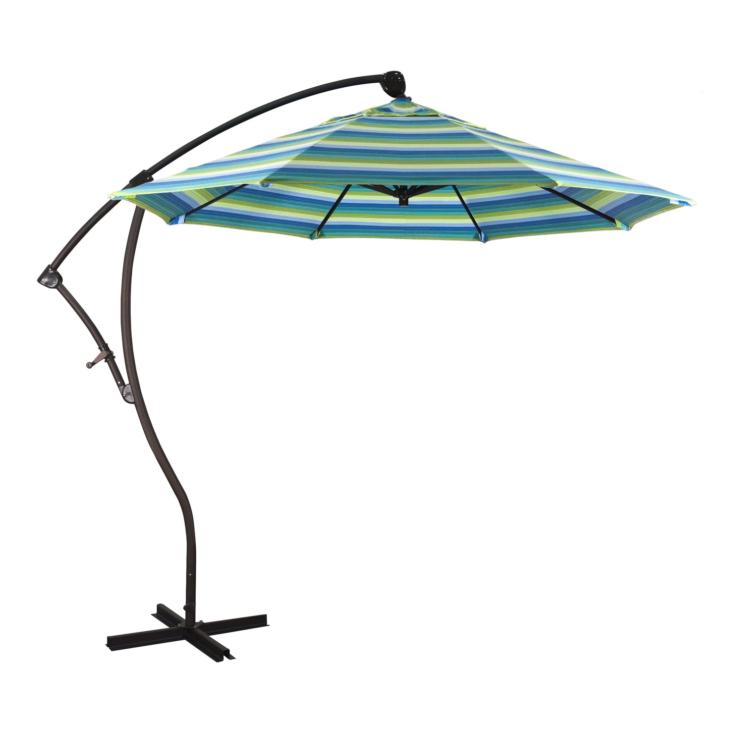 CasaFoyer California Umbrella BA 908 9ft Cantilever Umbrella - 360 Rotation, Tilt, Crank Lift - Sturdy Aluminum Pole - Sunbrella Fabric - Seaside Design