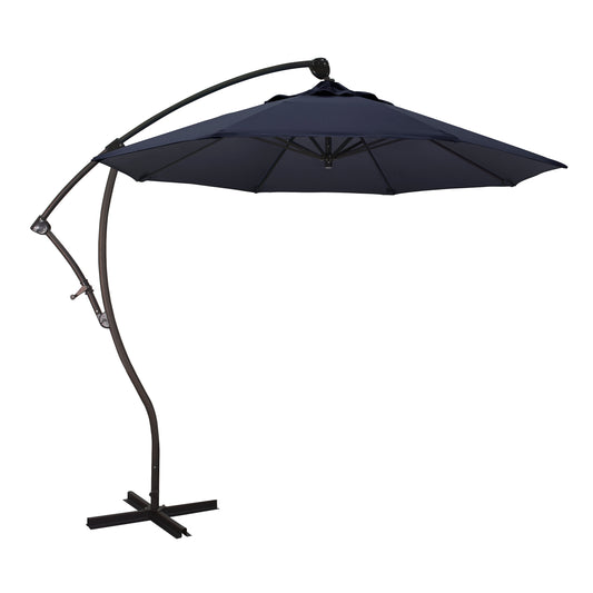CasaFoyer California Umbrella BA 908 9ft Cantilever Umbrella - 360 Rotation, Tilt, Crank Lift - Sturdy Aluminum Pole - Navy Blue Fabric