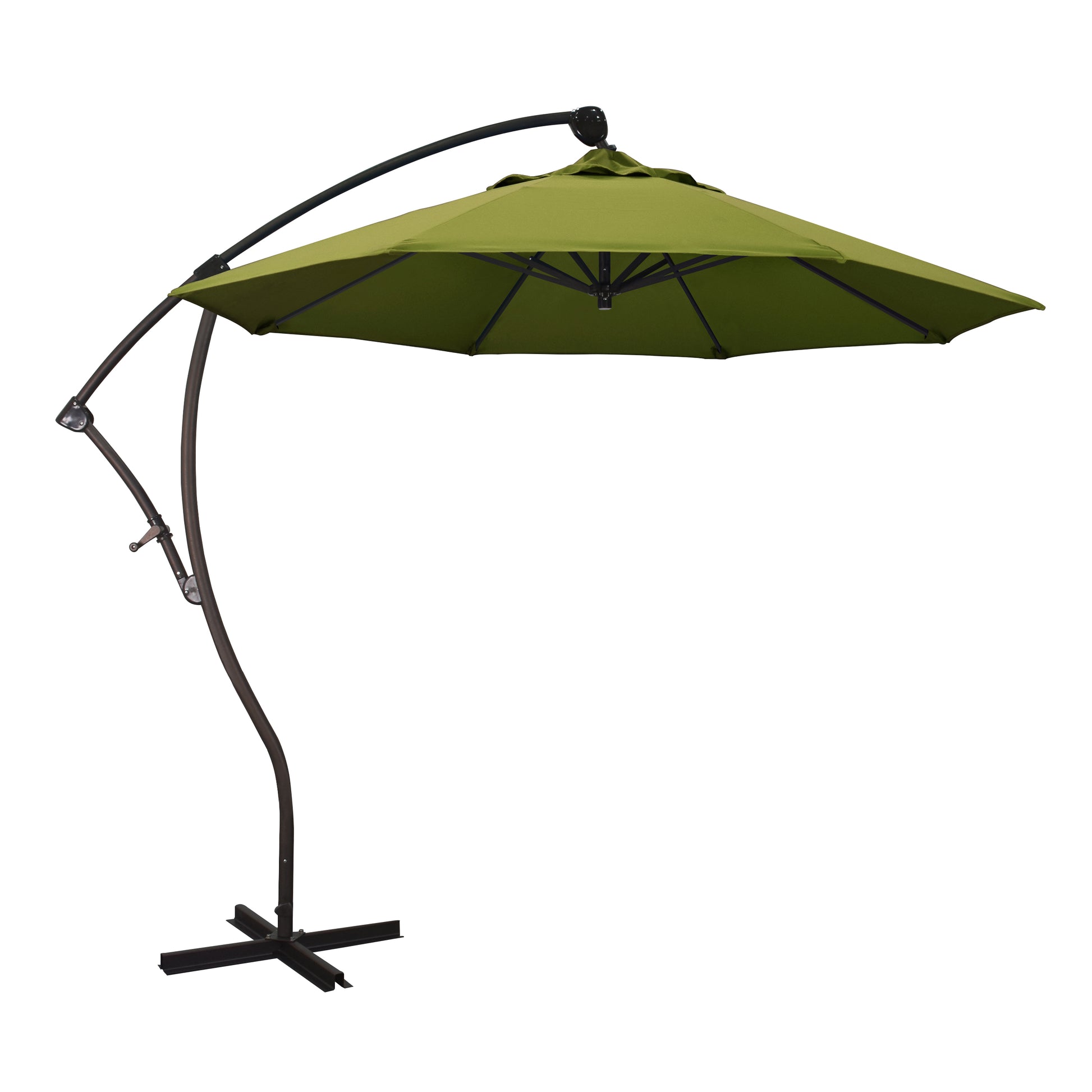 CasaFoyer California Umbrella BA 908 9ft Cantilever Umbrella - 360 Rotation, Tilt, Crank Lift - Sturdy Aluminum Pole - Olefin Kiwi Fabric