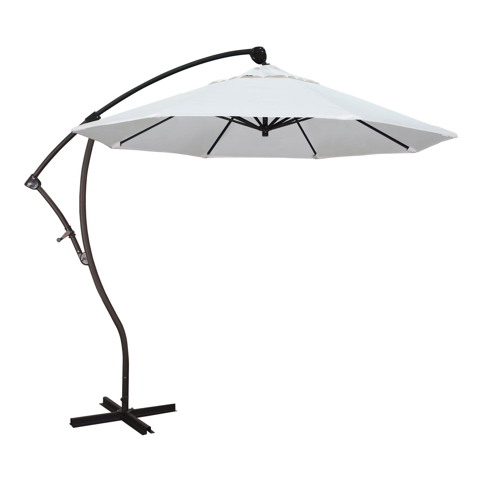 CasaFoyer California Umbrella BA 908 9ft Cantilever Umbrella - 360 Rotation, Tilt, Crank Lift - Sturdy Aluminum Pole - Maximum Shade Coverage - Pacifica Natural Fabric