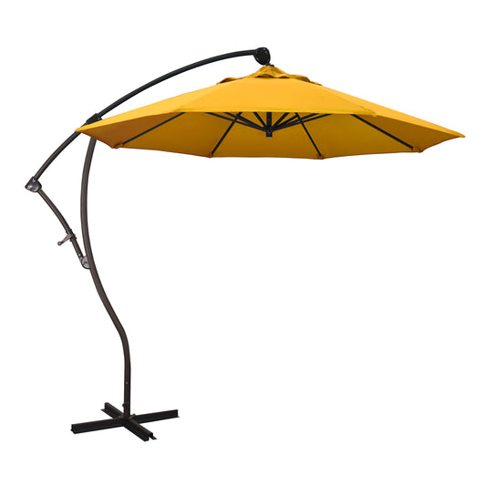 CasaFoyer California Umbrella BA 908 9ft Cantilever Umbrella - 360 Rotation, Tilt, Crank Lift - Sturdy Aluminum Pole - Maximum Shade Coverage - Pacifica Yellow Fabric