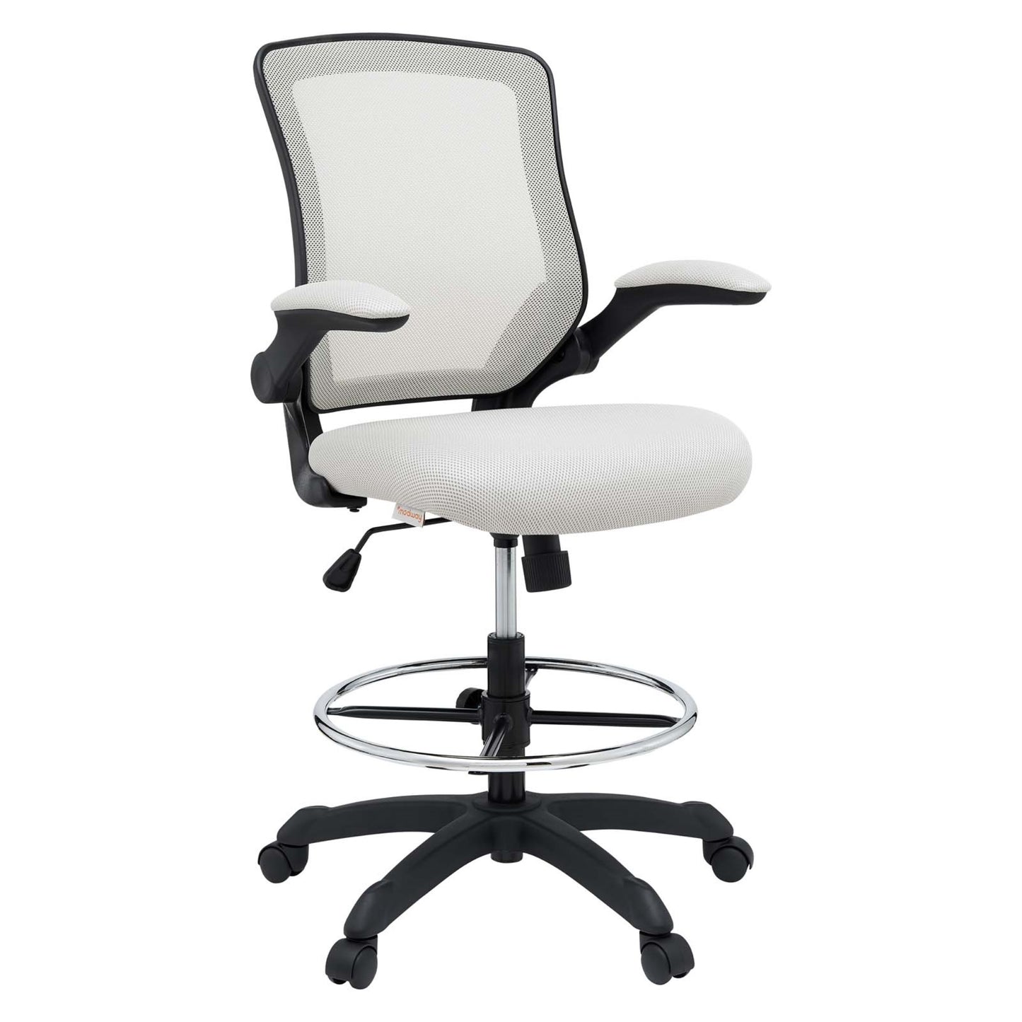 CasaFoyer Veer Drafting Stool - Comfortable Mesh Back, Adjustable Arms & Height, Easy Glide, Ideal for School, Work, or Home - Gray