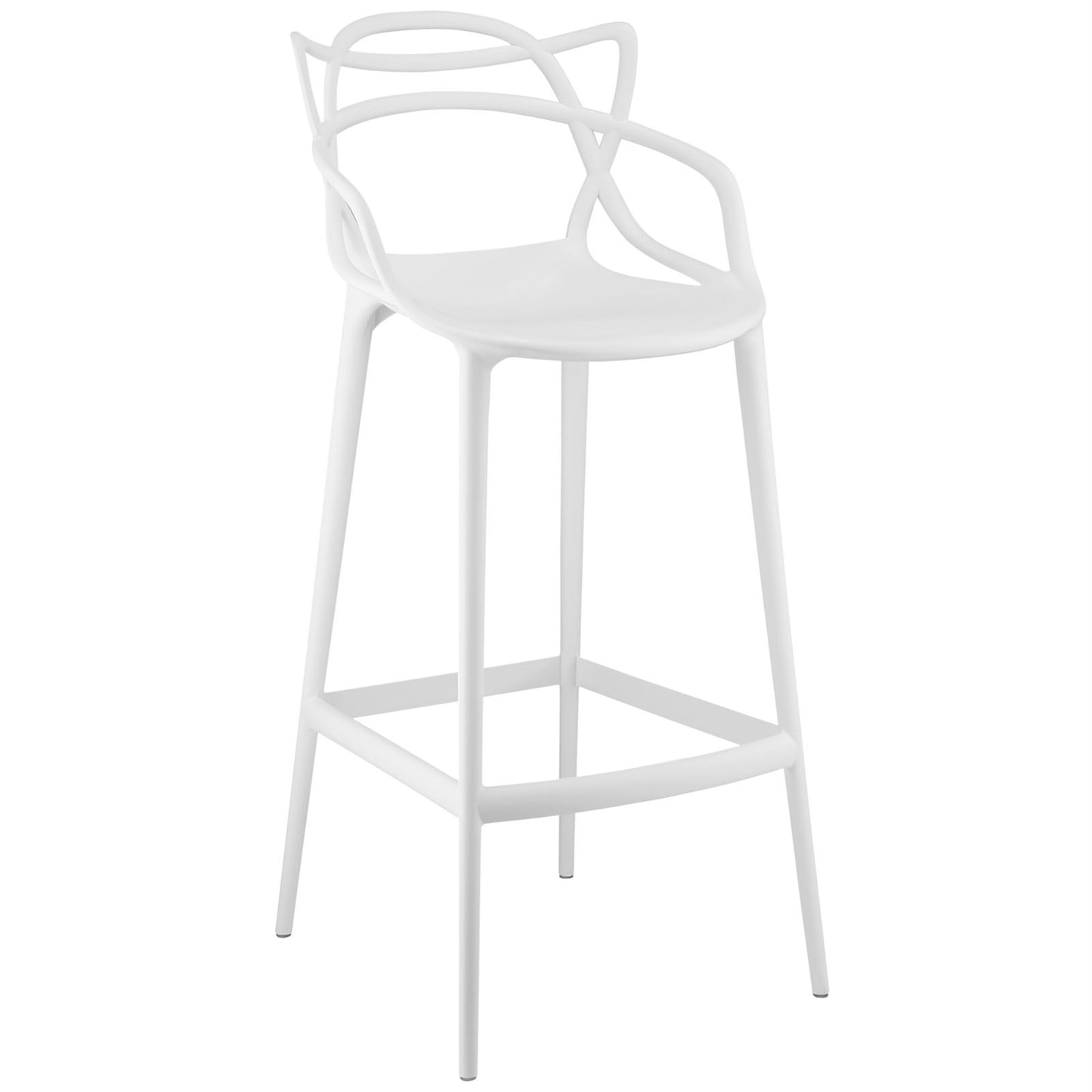CasaFoyer Entangled Bar Chair - Captivating Design, Molded Plastic, Fully Assembled, Foot Caps, Wipe-Clean Surface