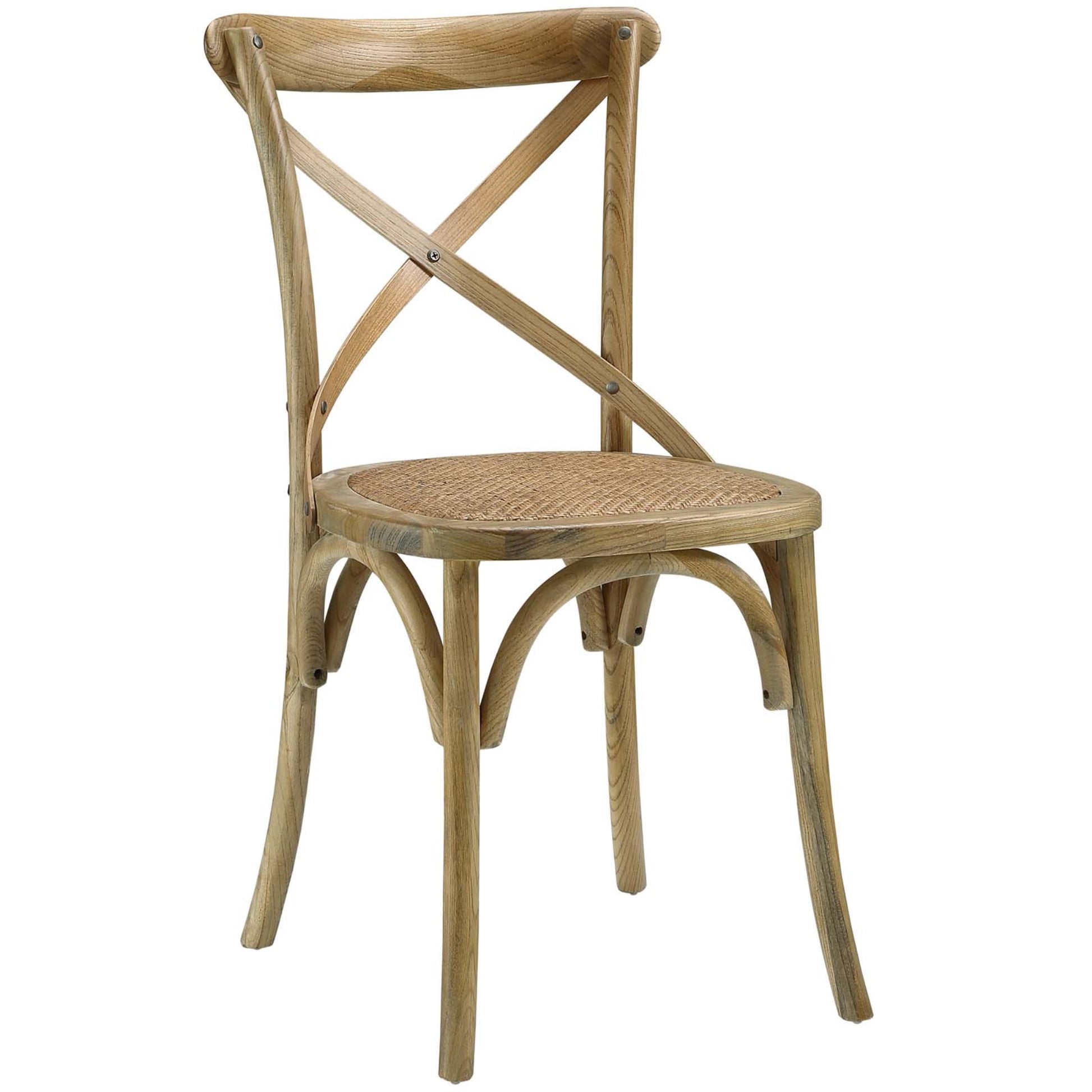 CasaFoyer Rustic Dining Side Chair with Exposed Wooden Backrest and Tapered Legs - Fully Assembled for Country Cottages and Rustic Settings
