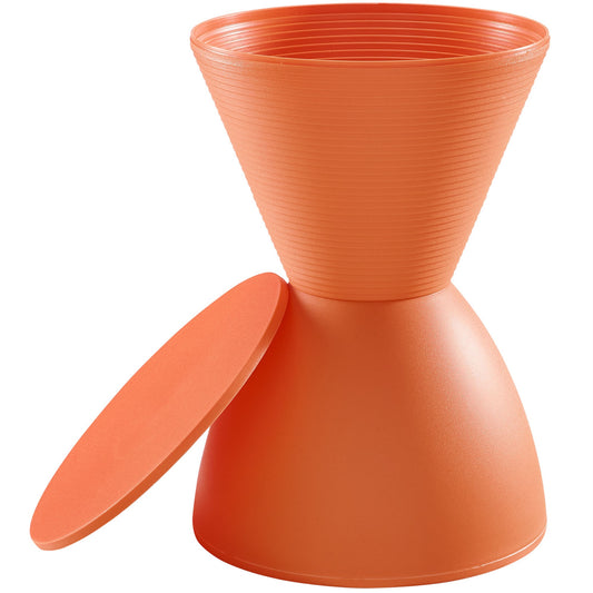 CasaFoyer Haste Transcendent Stool - Versatile, Modern, and Minimalistic. Durable Polypropylene with Storage Space. No Assembly Required. Perfect for Indoor or Outdoor Use. Timeless and Fluid Design.