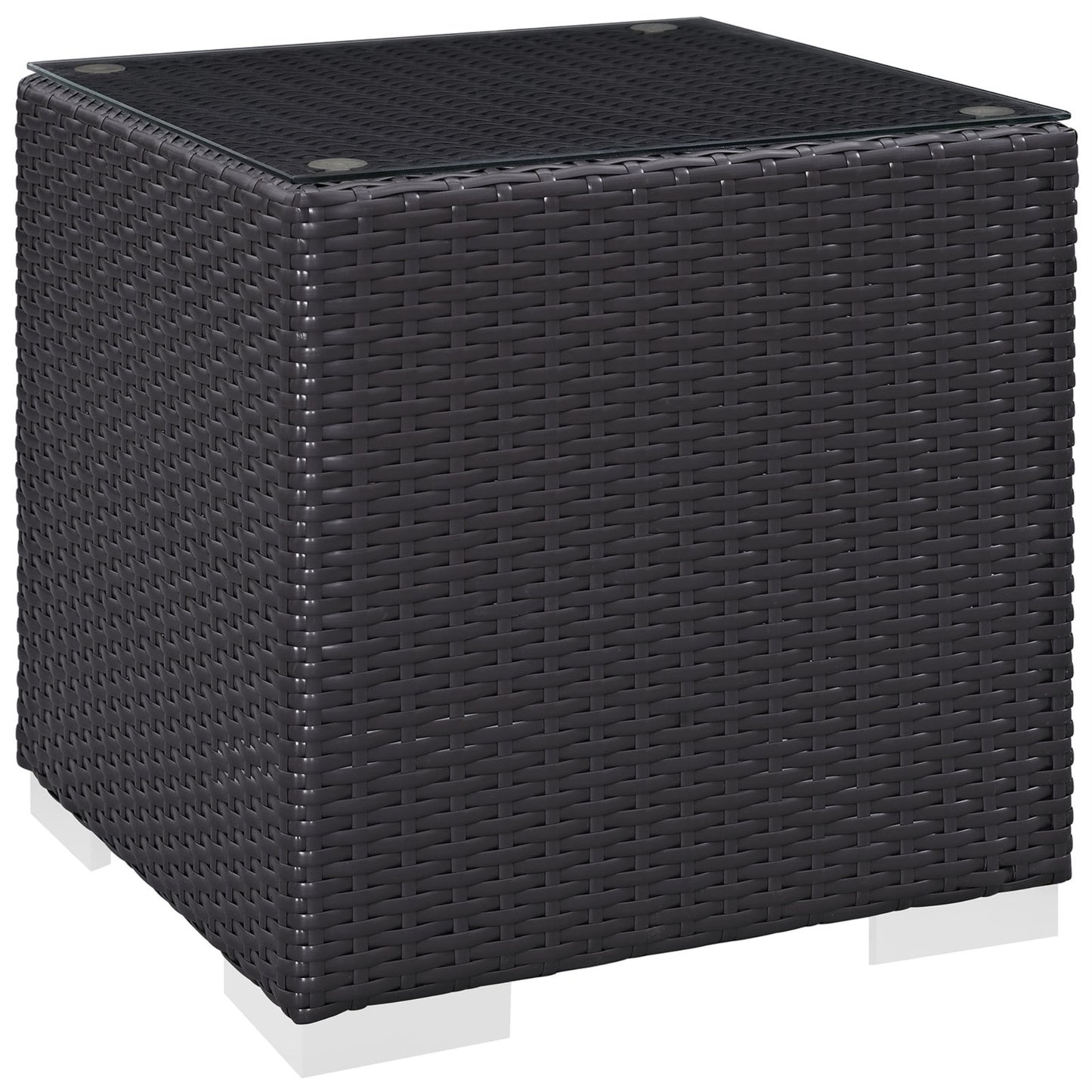CasaFoyer Convene Outdoor Sectional Series: Durable Rattan Weave, Powder-Coated Aluminum Frame. Includes Convene Side Table for Versatile Outdoor Gatherings.