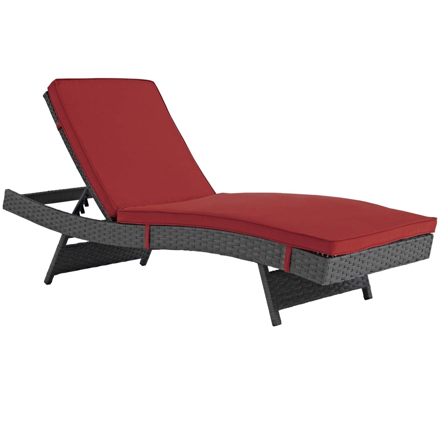 CasaFoyer Sojourn Outdoor Patio Chaise Lounge Chair - Sunbrella Fabric, Synthetic Rattan, UV Protection, Aluminum Frame