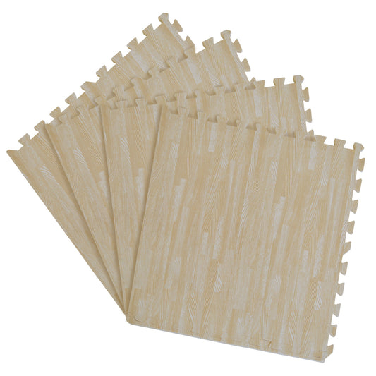 CasaFoyer Interlocking Foam Anti-Fatigue Tiles - Comfortable Flooring Solution for Any Space - 24x24 Inches - 4 Tiles/16 Sq. Ft. - Ash