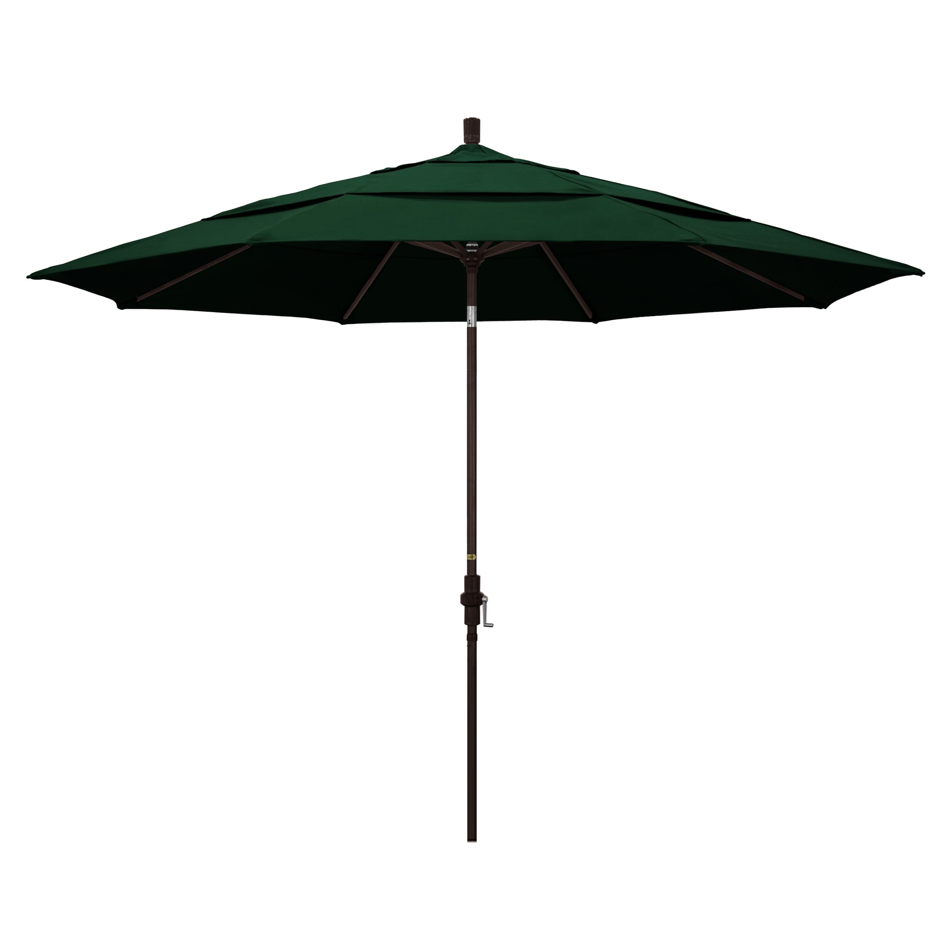 CasaFoyer 11' California Umbrella - Residential Market Style, Collar Tilt Design, Durable Aluminum Frame - Hunter Green Fabric