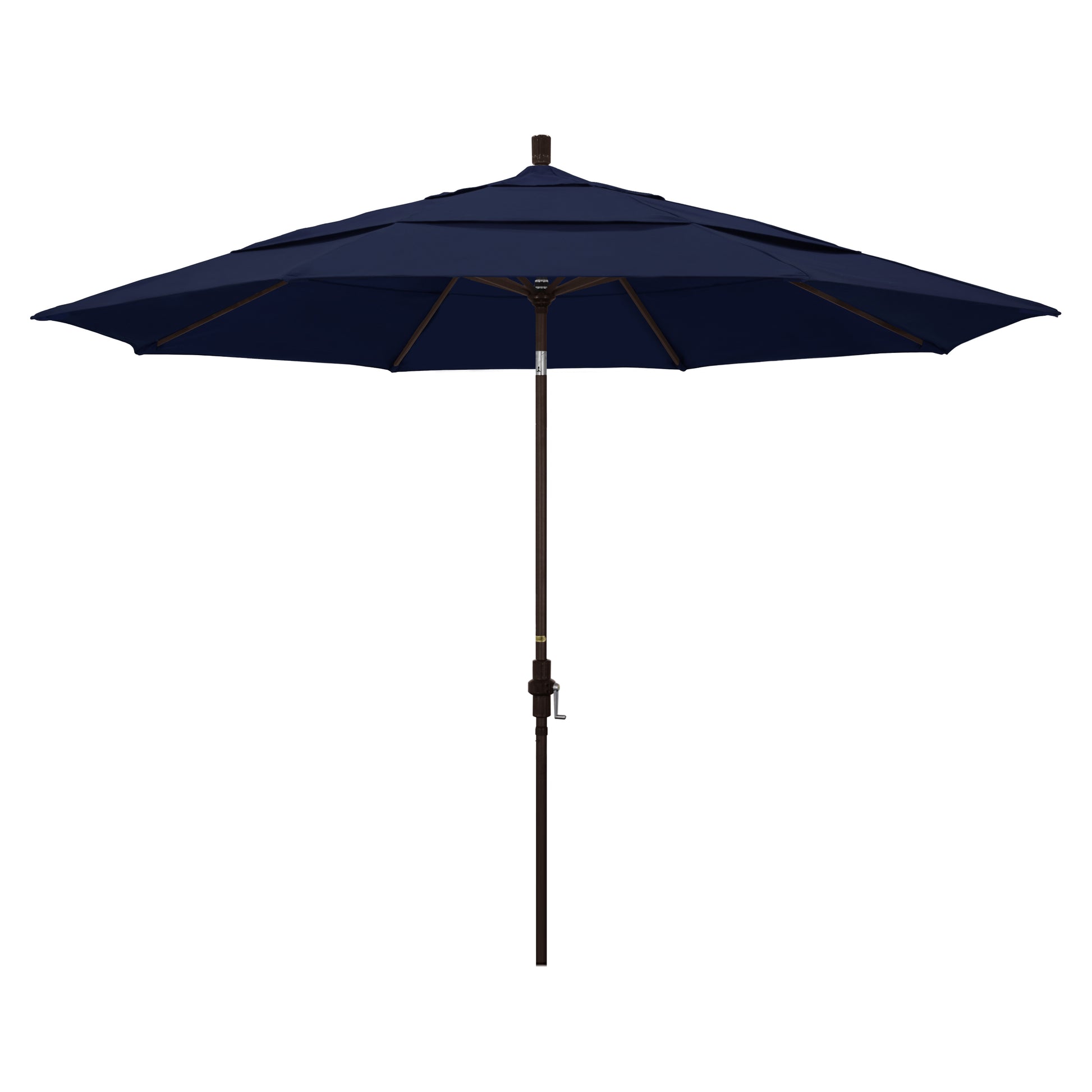 CasaFoyer 11ft California Umbrella - Market Style, Collar Tilt, Durable Aluminum Frame, Crank-to-Open, Navy Blue Fabric
