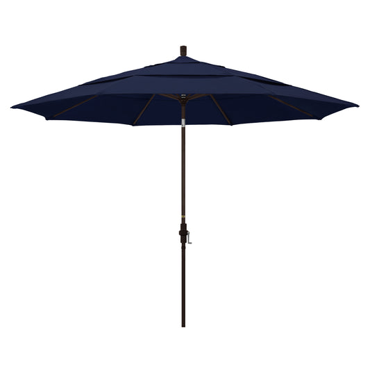 CasaFoyer 11ft California Umbrella - Market Style, Collar Tilt, Durable Aluminum Frame, Crank-to-Open, Navy Blue Fabric