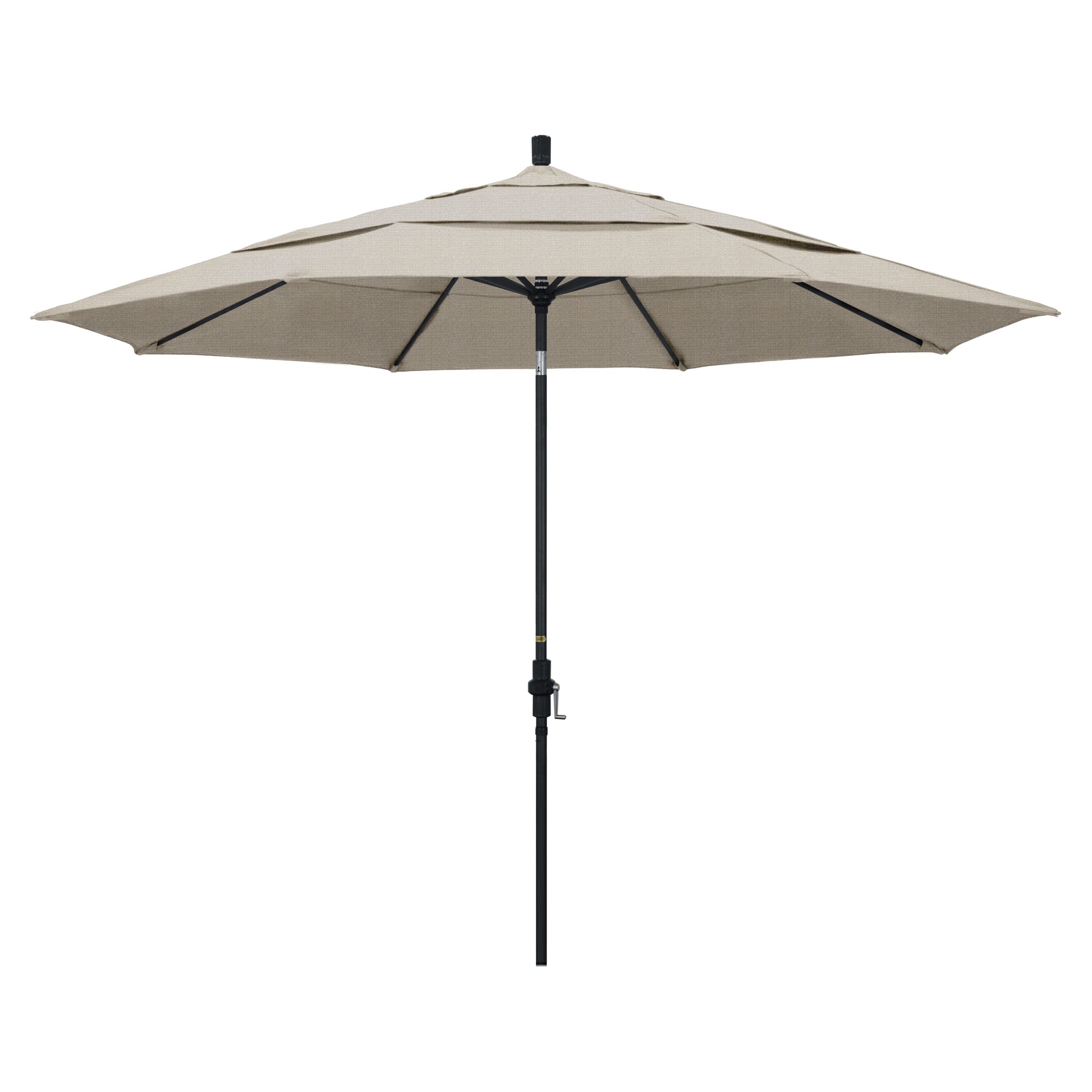 CasaFoyer 11' California Umbrella - Market Style with Collar Tilt, Durable Aluminum Frame, Crank-to-Open Feature, Olefin Woven Granite Fabric