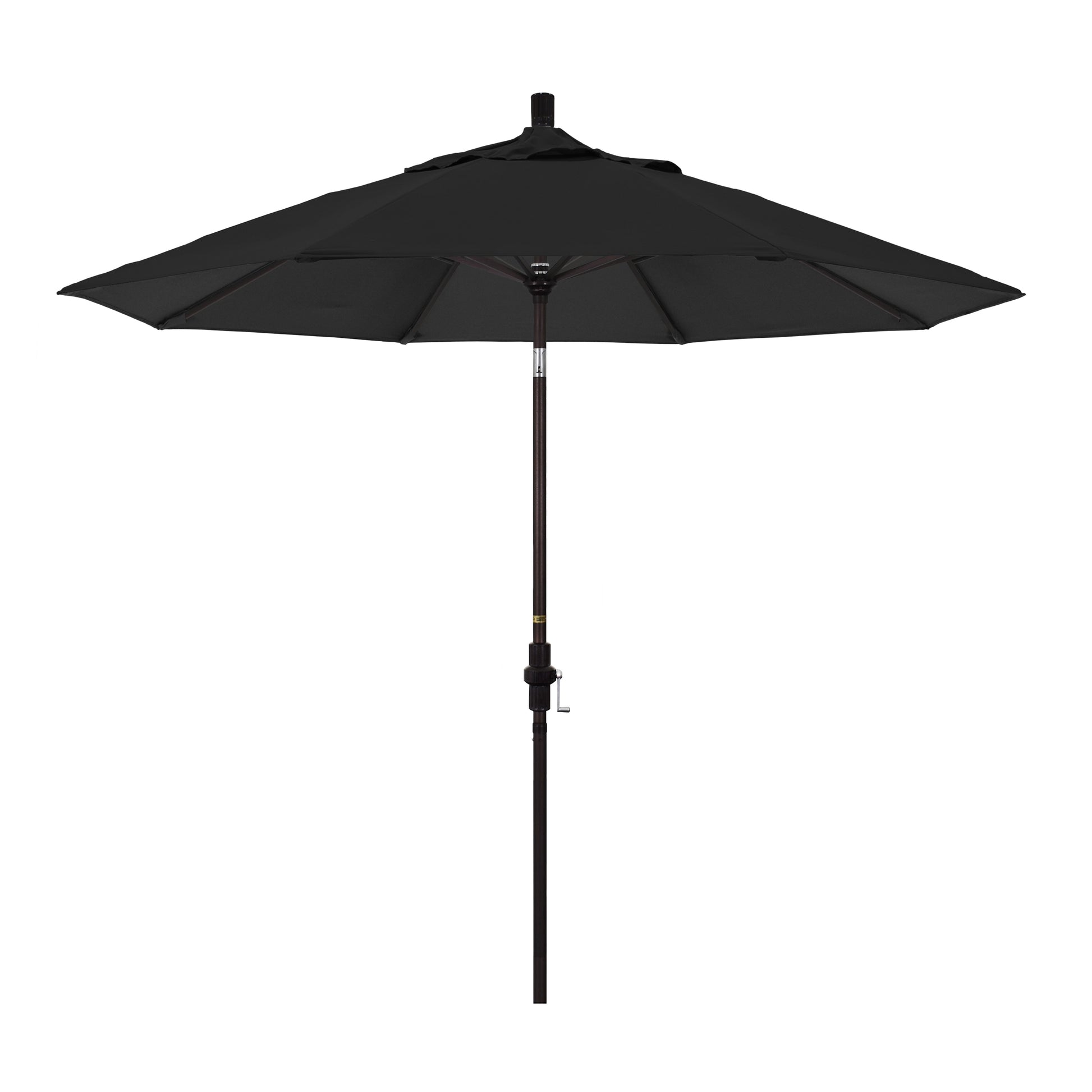 CasaFoyer California Umbrella 9' Market Umbrella with Collar Tilt and Crank Lift - Durable Aluminum Frame - Sunbrella Fabric - Black