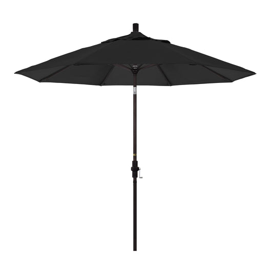 CasaFoyer California Umbrella 9' Market Umbrella with Collar Tilt and Crank Lift - Durable Aluminum Frame - Sunbrella Fabric - Black