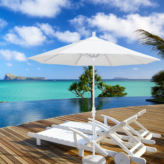CasaFoyer California Umbrella 9' Market Umbrella with Collar Tilt and Crank Lift - Durable Aluminum Frame - Sunbrella Fabric - Easy Tilt Adjustment