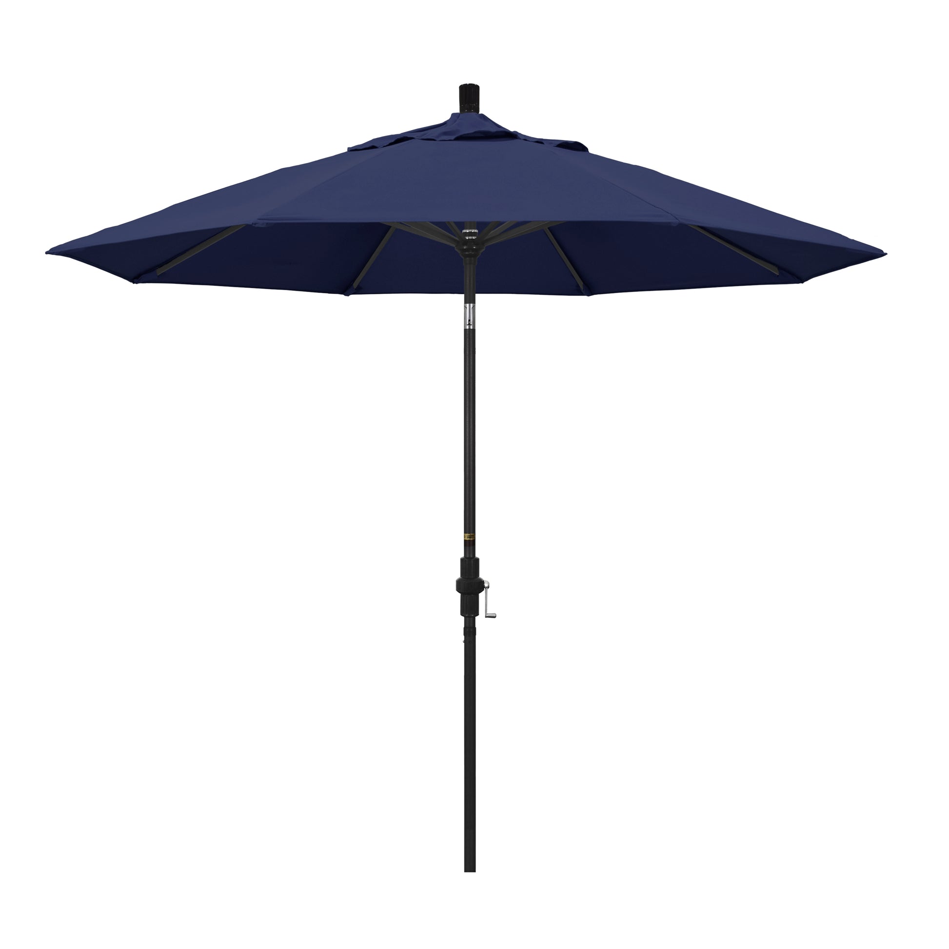 CasaFoyer California Umbrella 9' Market Umbrella with Collar Tilt and Crank Lift - Durable Aluminum Frame - Navy Blue Fabric