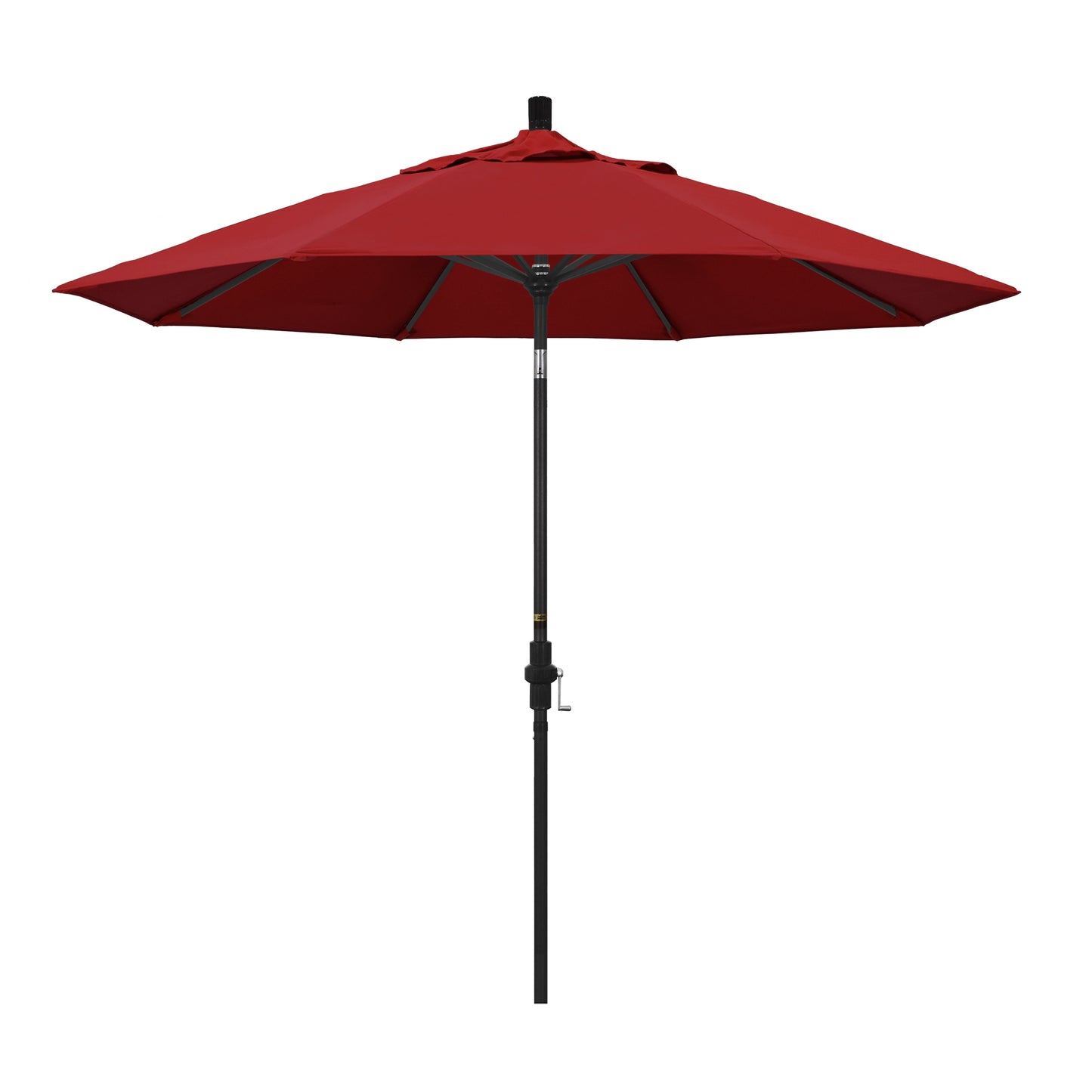 CasaFoyer California Umbrella 9' Market Umbrella with Collar Tilt and Crank Lift - Durable Aluminum Frame - Attractive Design - Pacifica Red Fabric