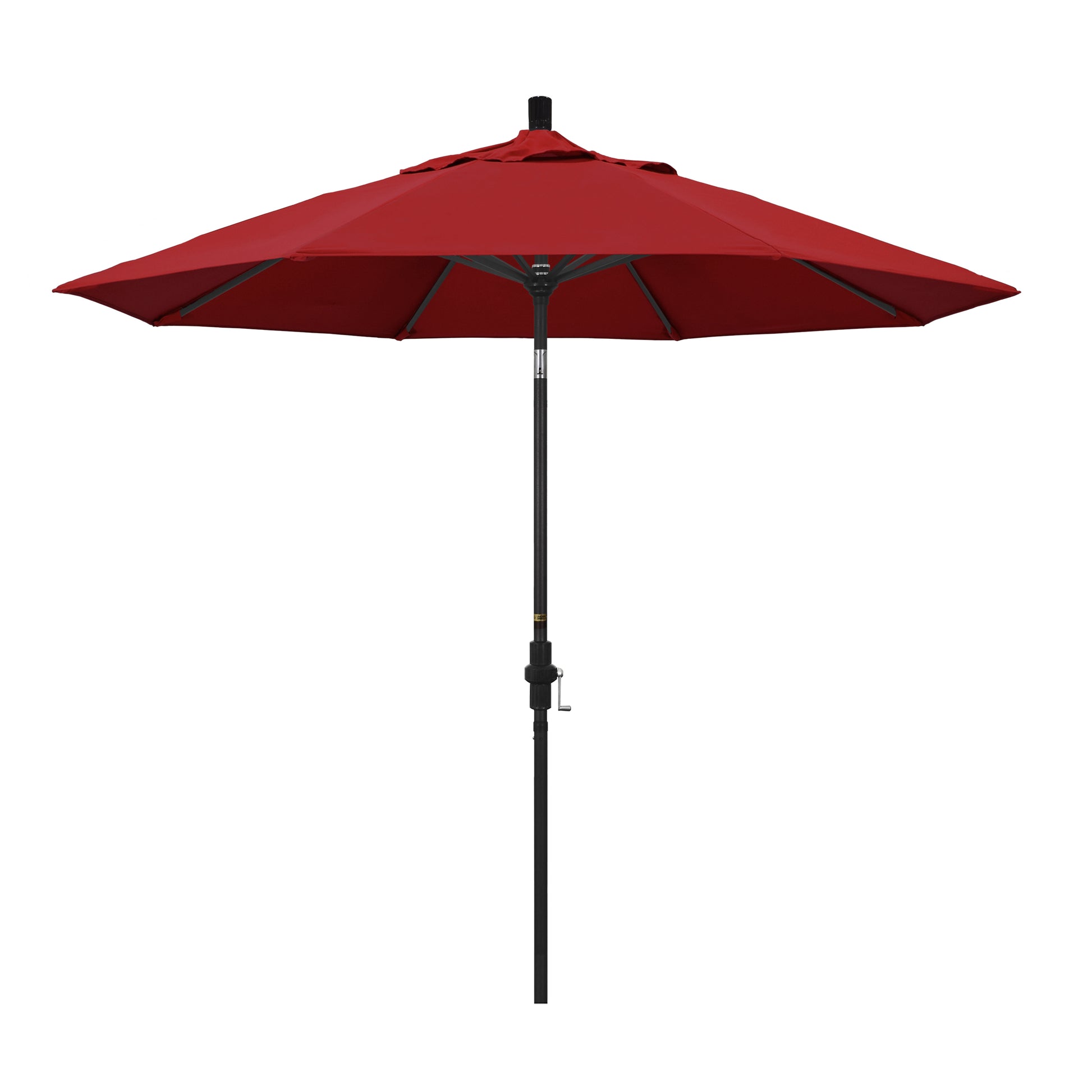 CasaFoyer California Umbrella 9' Market Umbrella with Collar Tilt and Crank Lift - Durable Aluminum Frame - Attractive Design - Pacifica Red Fabric