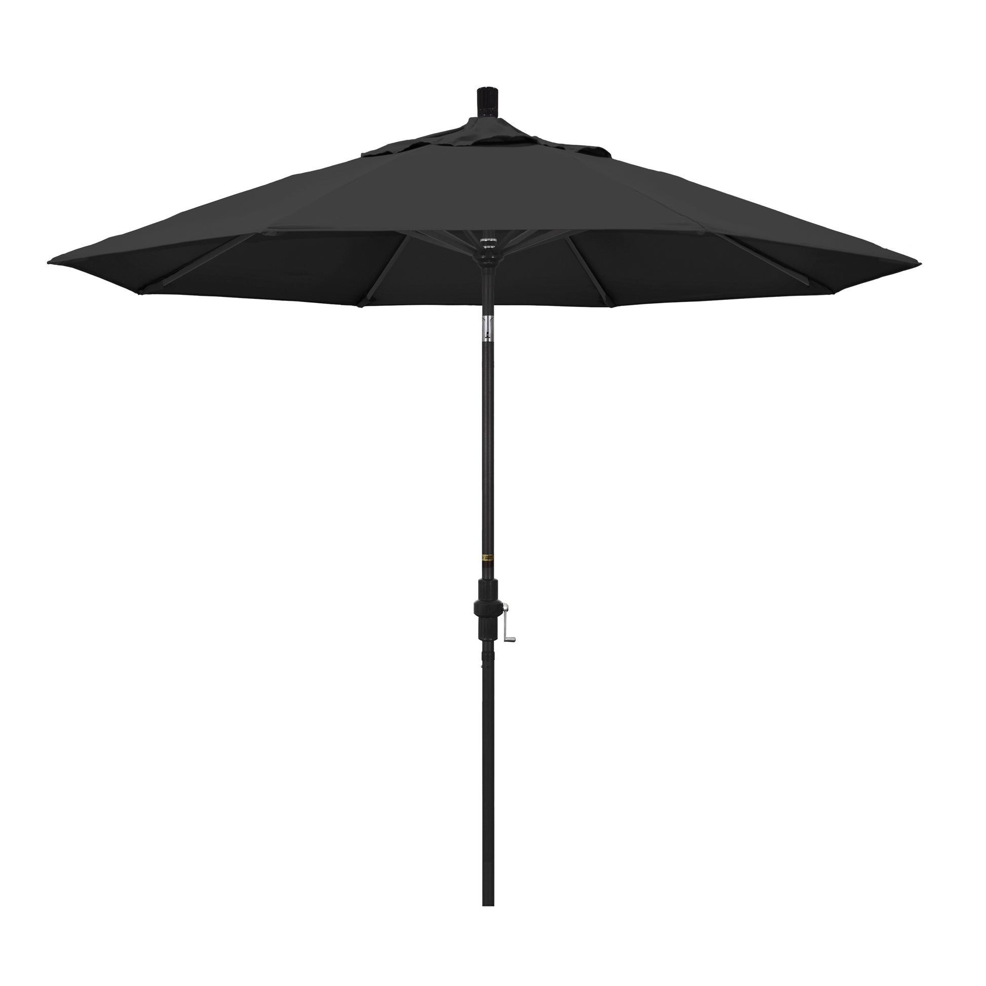 CasaFoyer California Umbrella 9' Market Umbrella with Collar Tilt and Crank Lift - Durable Aluminum Frame, Easy Shade Control, Pacifica Black Fabric