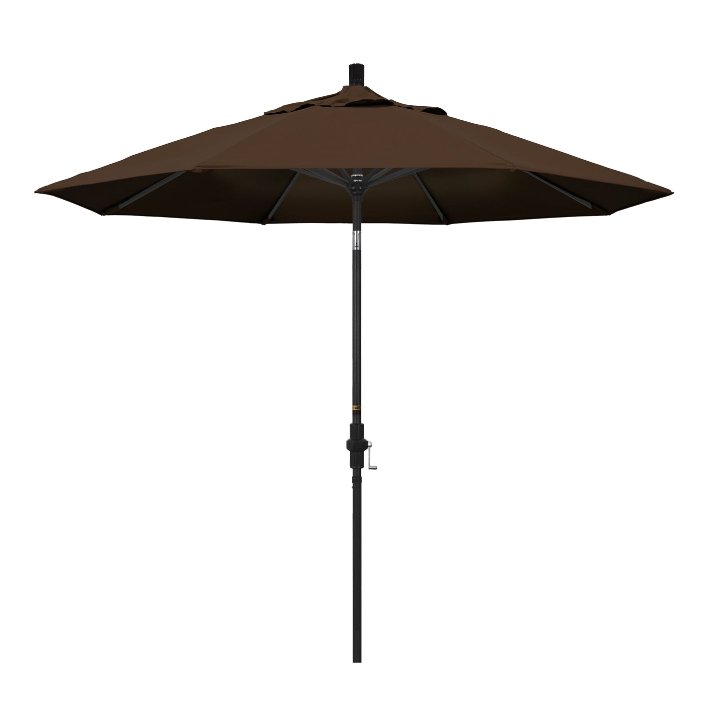 CasaFoyer California Umbrella 9' Market Umbrella with Collar Tilt and Crank Lift - Durable Aluminum Frame, Easy Angle Adjustment - Pacifica Mocha Fabric