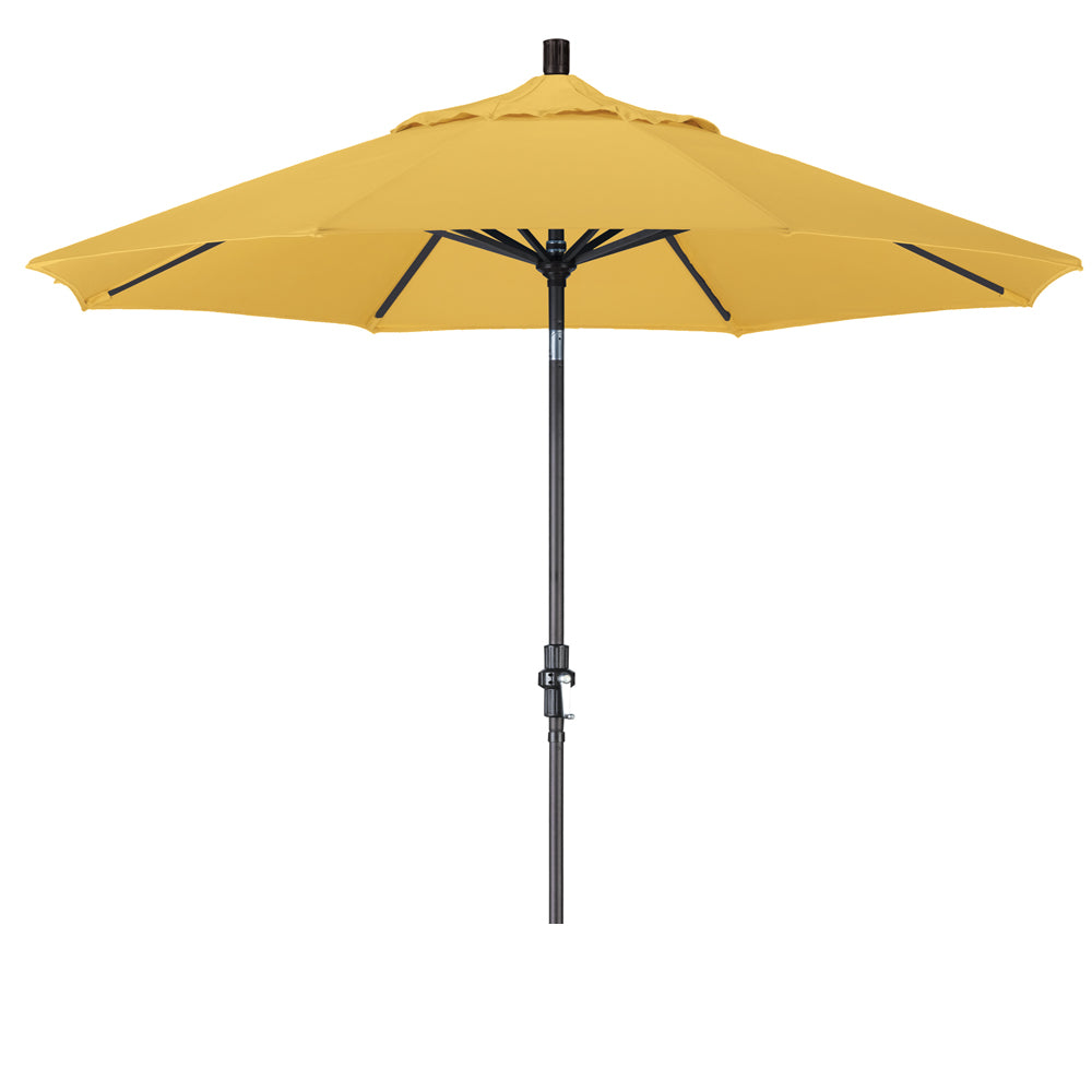 CasaFoyer California Umbrella 9' Market Umbrella with Collar Tilt and Crank Lift - Durable Aluminum Frame, Easy Tilt Adjustment, Pacifica Yellow Fabric
