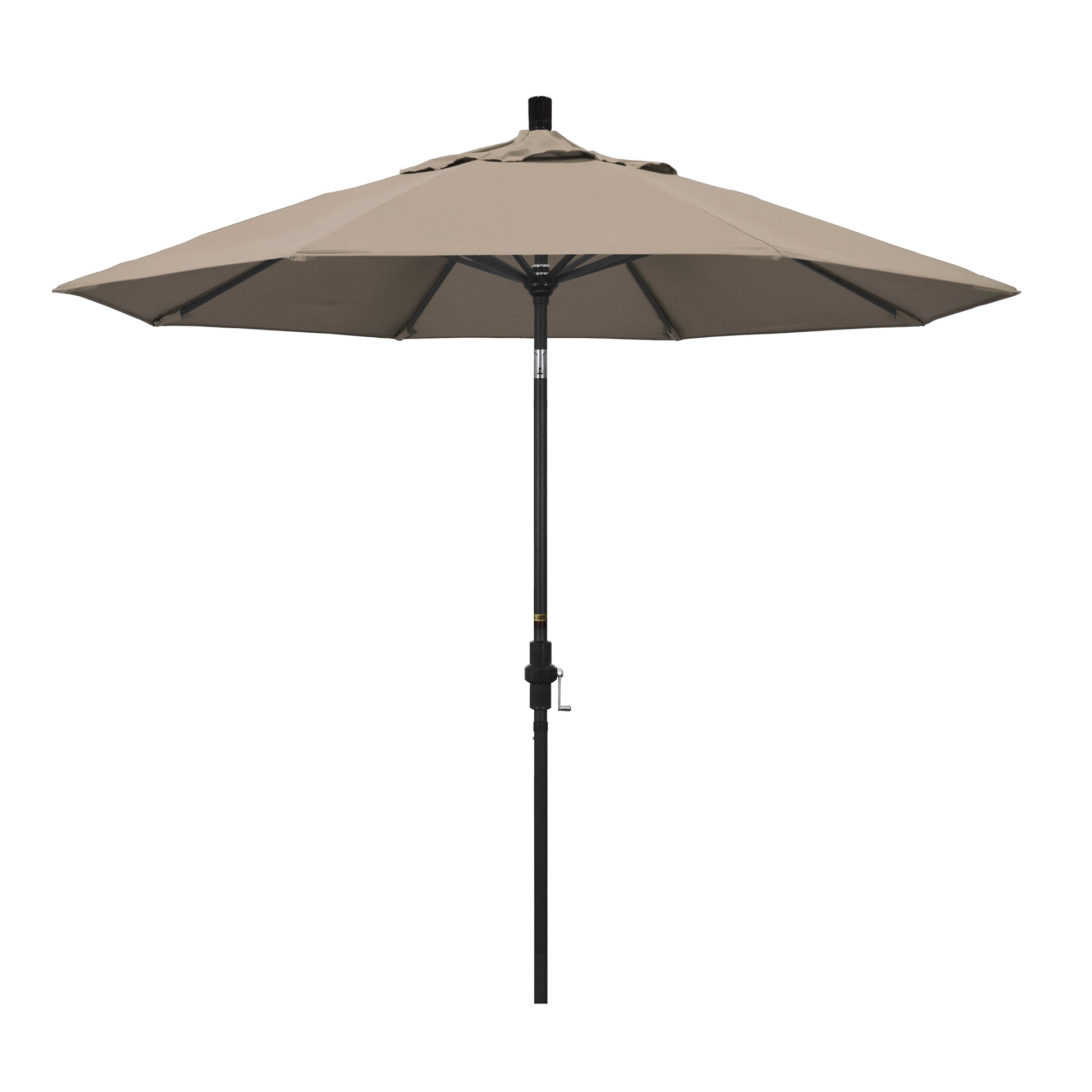 CasaFoyer California Umbrella 9' Market Umbrella with Collar Tilt and Crank Lift - Durable Aluminum Frame, Wide Range of Tilt Positions, Pacifica Taupe Fabric