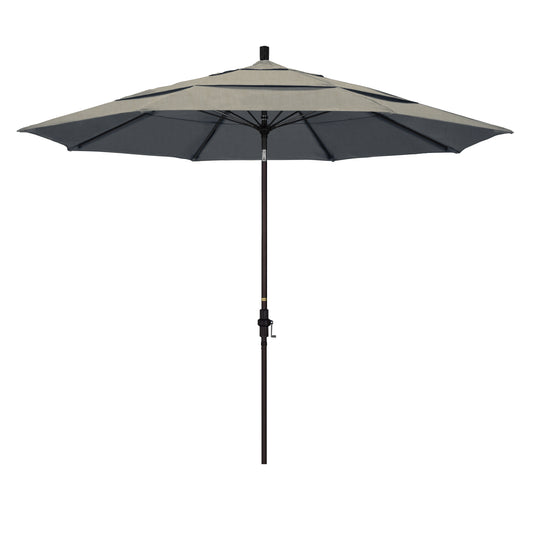 CasaFoyer 11' California Market Umbrella with Aluminum Pole, Fiberglass Ribs, Collar Tilt, and Crank Lift - Premium and Durable Shade Solution