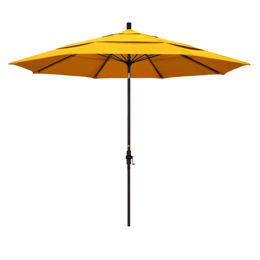 CasaFoyer 11' California Market Umbrella with Aluminum Pole, Fiberglass Ribs, Collar Tilt, and Crank Lift - Durable and Flexible for Windy Conditions
