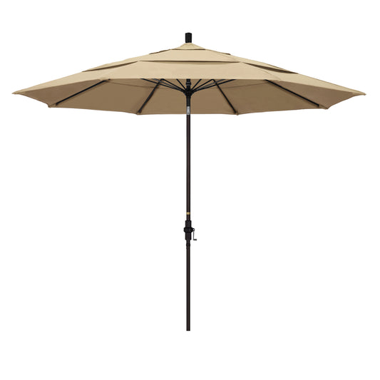 CasaFoyer 11' Extra-Large California Market Umbrella with Aluminum Pole, Fiberglass Ribs, Collar Tilt, and Pacifica Beige Fabric
