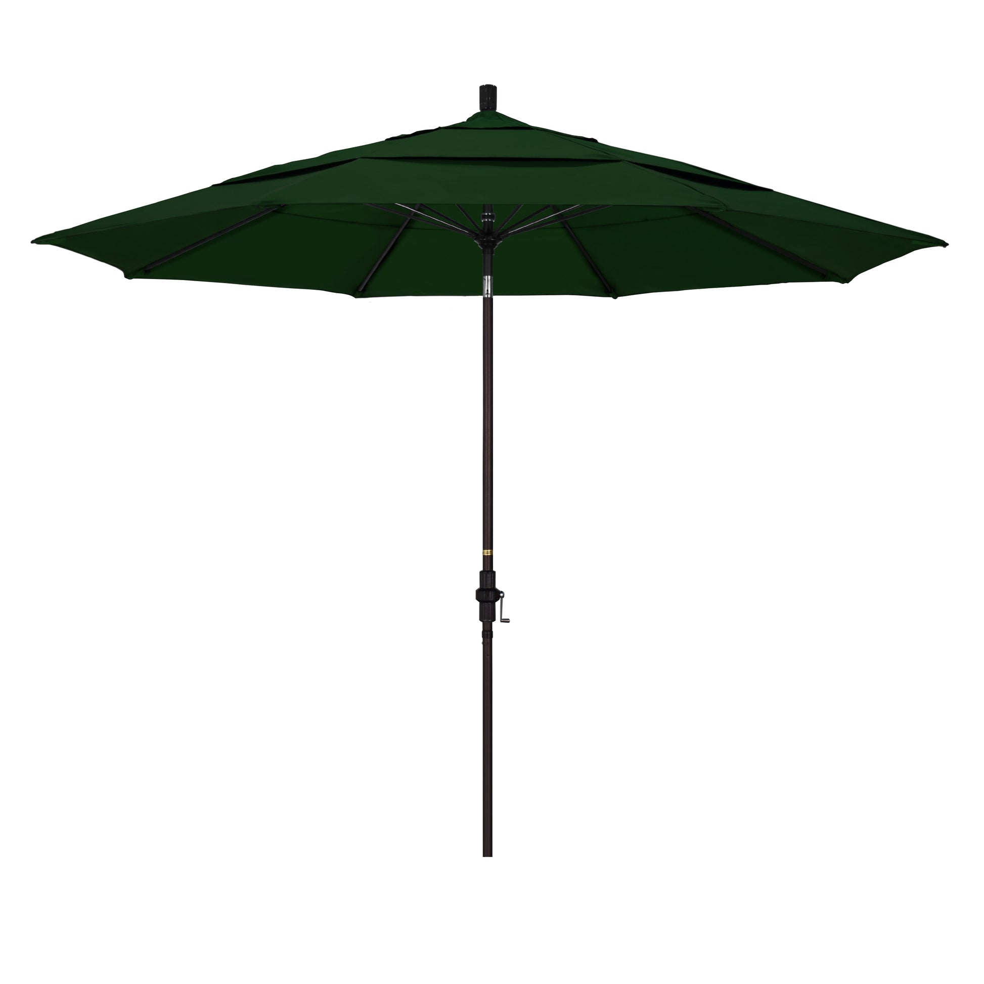 CasaFoyer 11' California Market Umbrella - Extra Large, Commercial-Grade Design, Aluminum Pole, Fiberglass Ribs, Collar Tilt, Wind Resistant, Pacifica Hunter Green Fabric